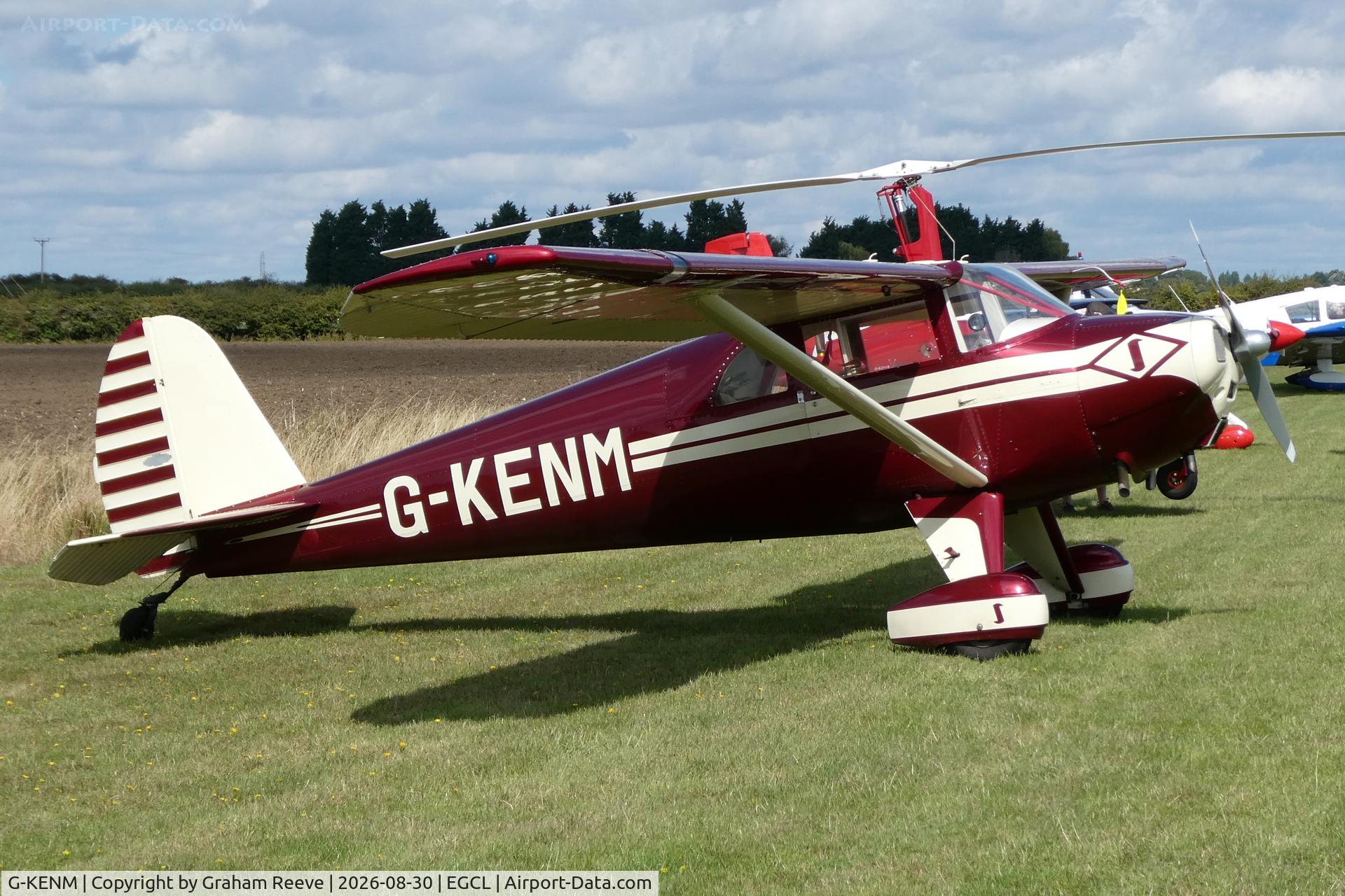 Aircraft G-KENM, 1946 Luscombe 8E Silvaire, c/n 2908, Parked at Fenland., at EGCL, photo by Graham Reeve