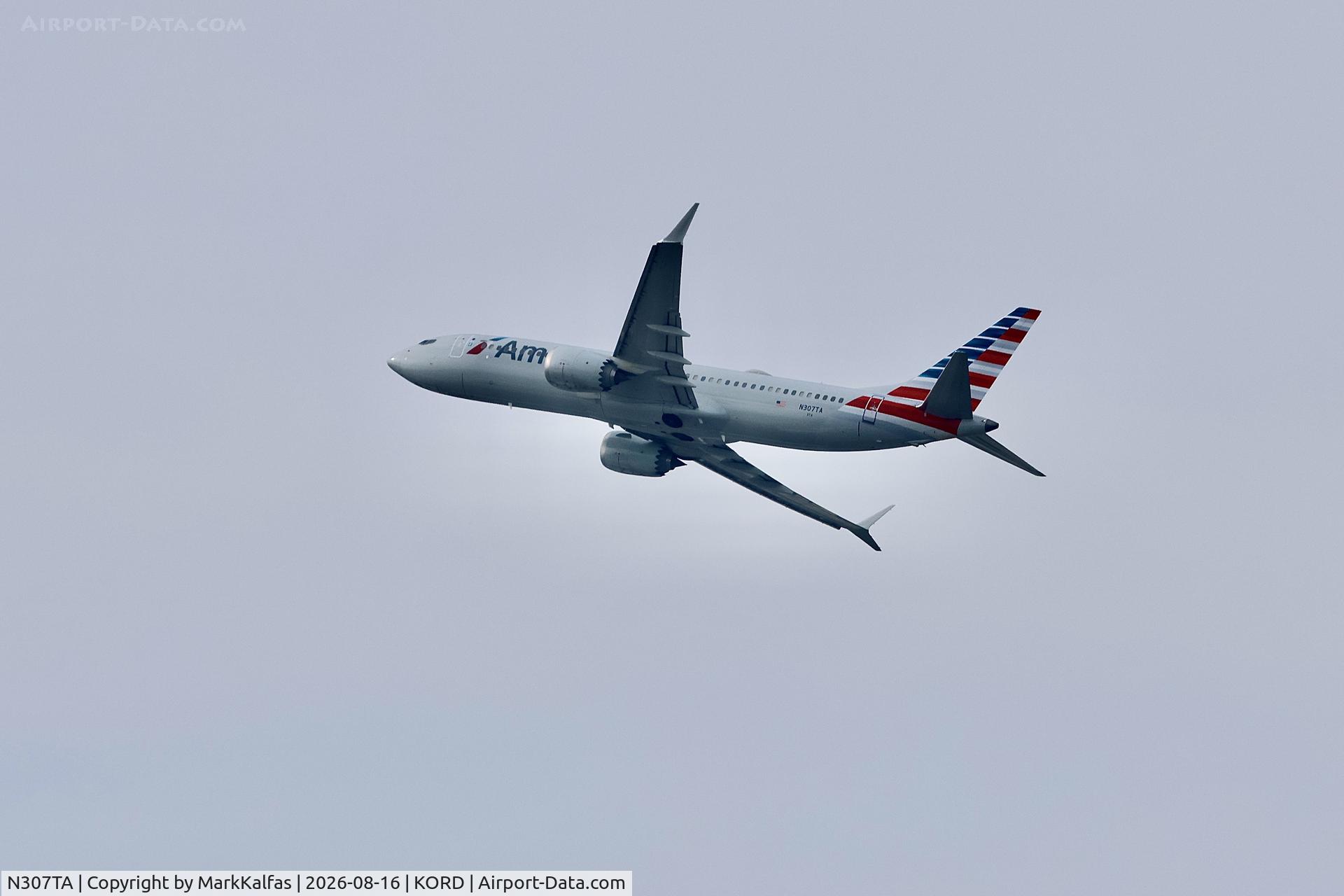 Aircraft N307TA, 2023 Boeing 737-8 MAX, c/n 67988 l/n 8579, B38M American Airlines Boeing 737-8 MAX N307TA departing 27L KORD, at KORD, photo by MarkKalfas