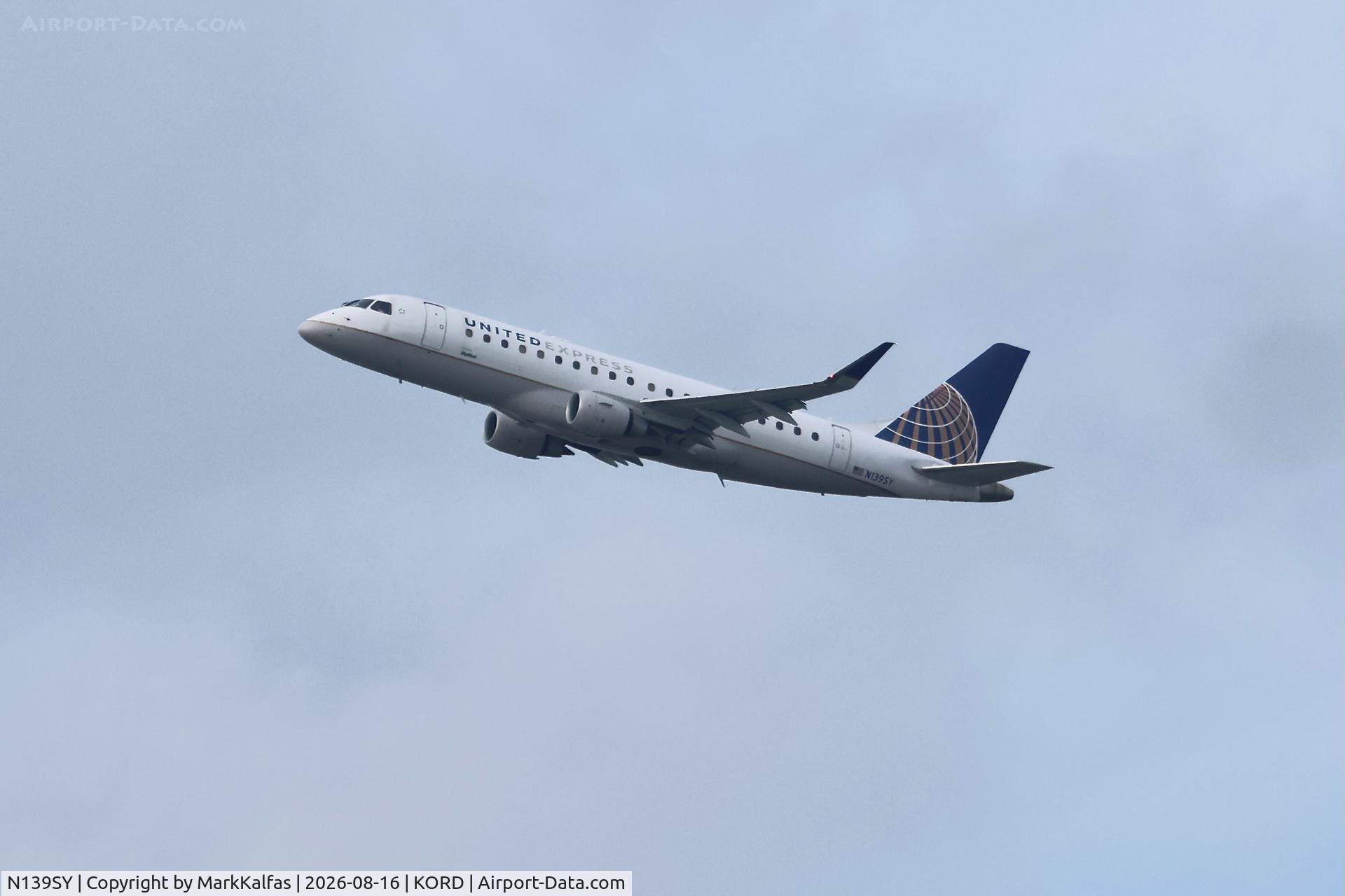 Aircraft N139SY, 2015 Embraer 175LR (ERJ-170-200LR), c/n 17000468, E75L SkyWes/United Express Embraer ERJ-170-200LR N139SY departing 27L KORD, at KORD, photo by MarkKalfas