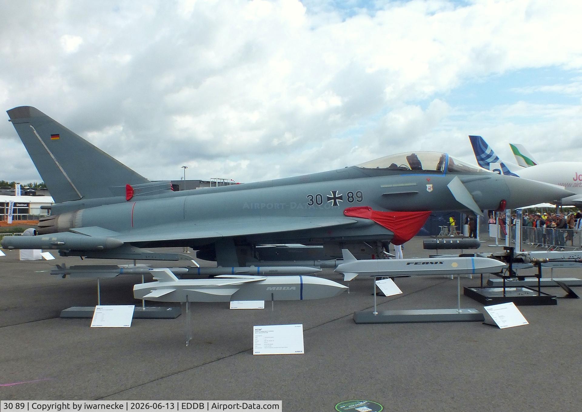 Aircraft 30 89, 2012 Eurofighter EF-2000 Typhoon S, c/n GS068, Eurofighter EF2000 of the Luftwaffe (German Air Force) at ILA 2026, Berlin, at EDDB, photo by iwarnecke