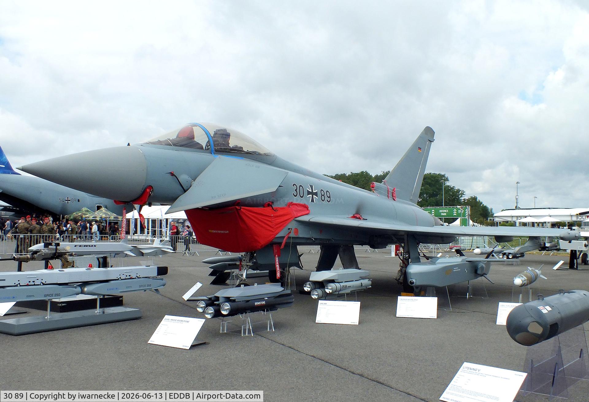 Aircraft 30 89, 2012 Eurofighter EF-2000 Typhoon S, c/n GS068, Eurofighter EF2000 of the Luftwaffe (German Air Force) at ILA 2026, Berlin, at EDDB, photo by iwarnecke