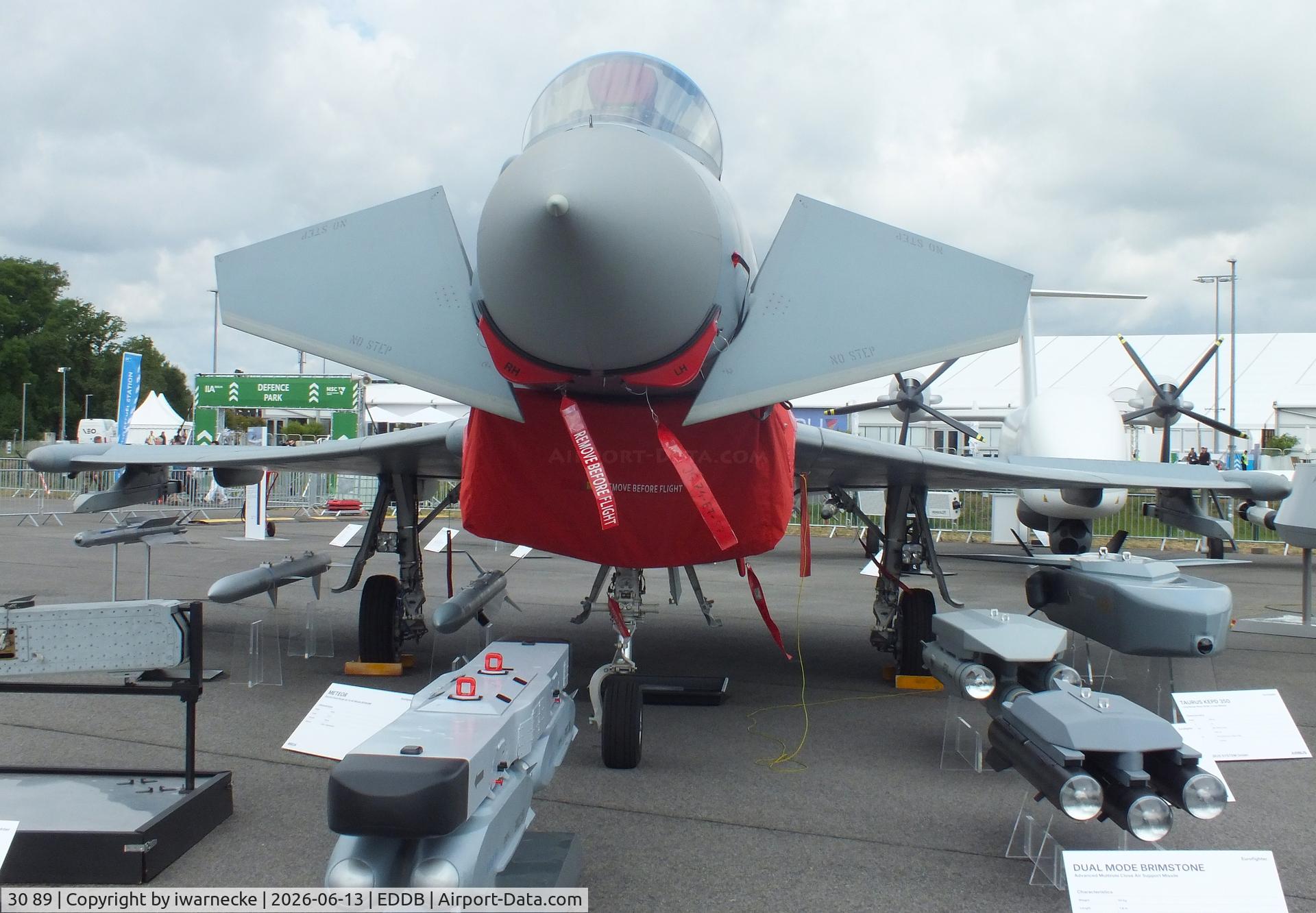 Aircraft 30 89, 2012 Eurofighter EF-2000 Typhoon S, c/n GS068, Eurofighter EF2000 of the Luftwaffe (German Air Force) at ILA 2026, Berlin, at EDDB, photo by iwarnecke