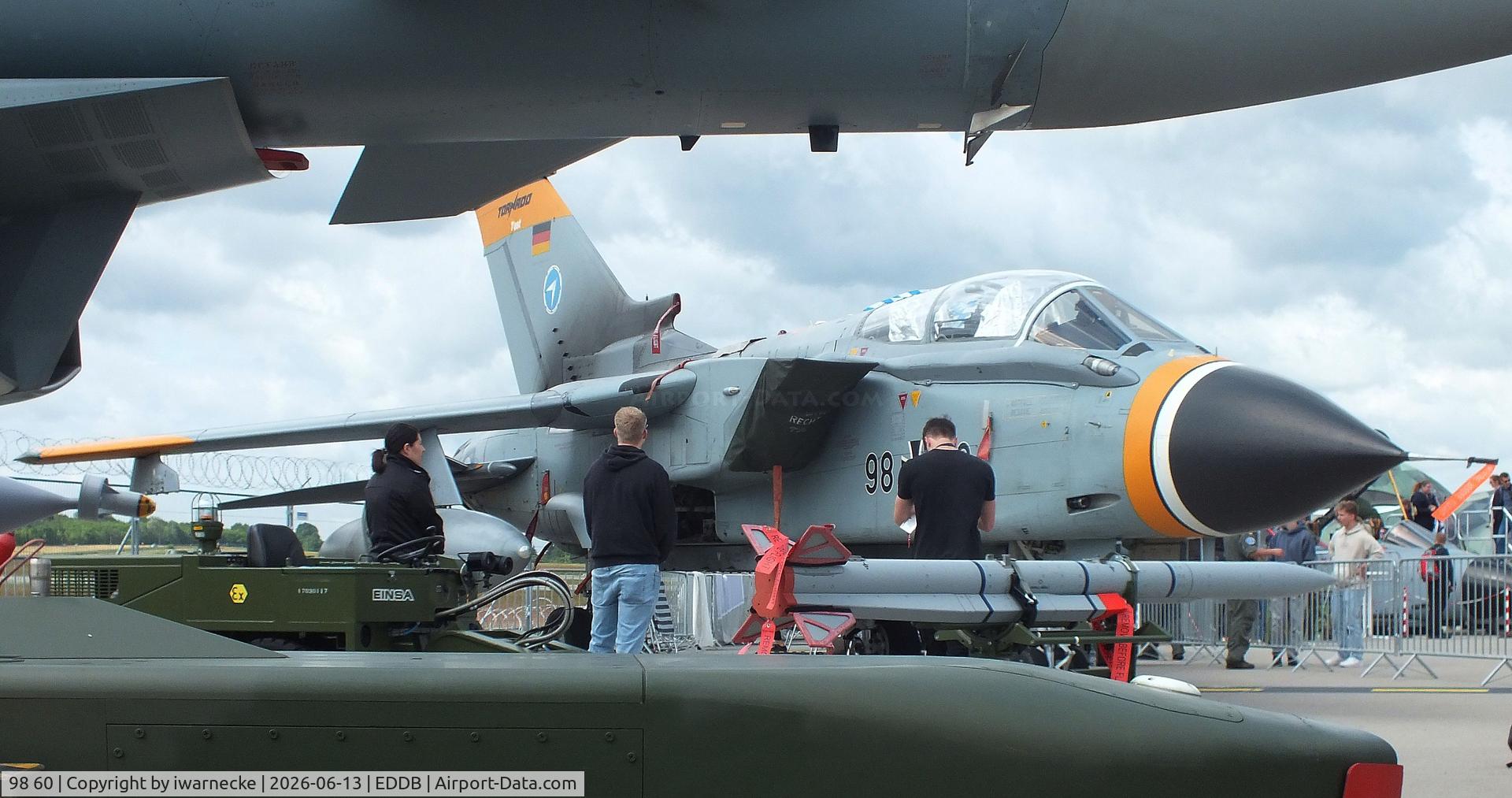 Aircraft 98 60, Panavia Tornado IDS, c/n 230/GS062/4089, Panavia Tornado IDS of the Luftwaffe WTD 61 (German Air Force Technical and Airworthiness Center) at ILA 2026, Berlin, at EDDB, photo by iwarnecke