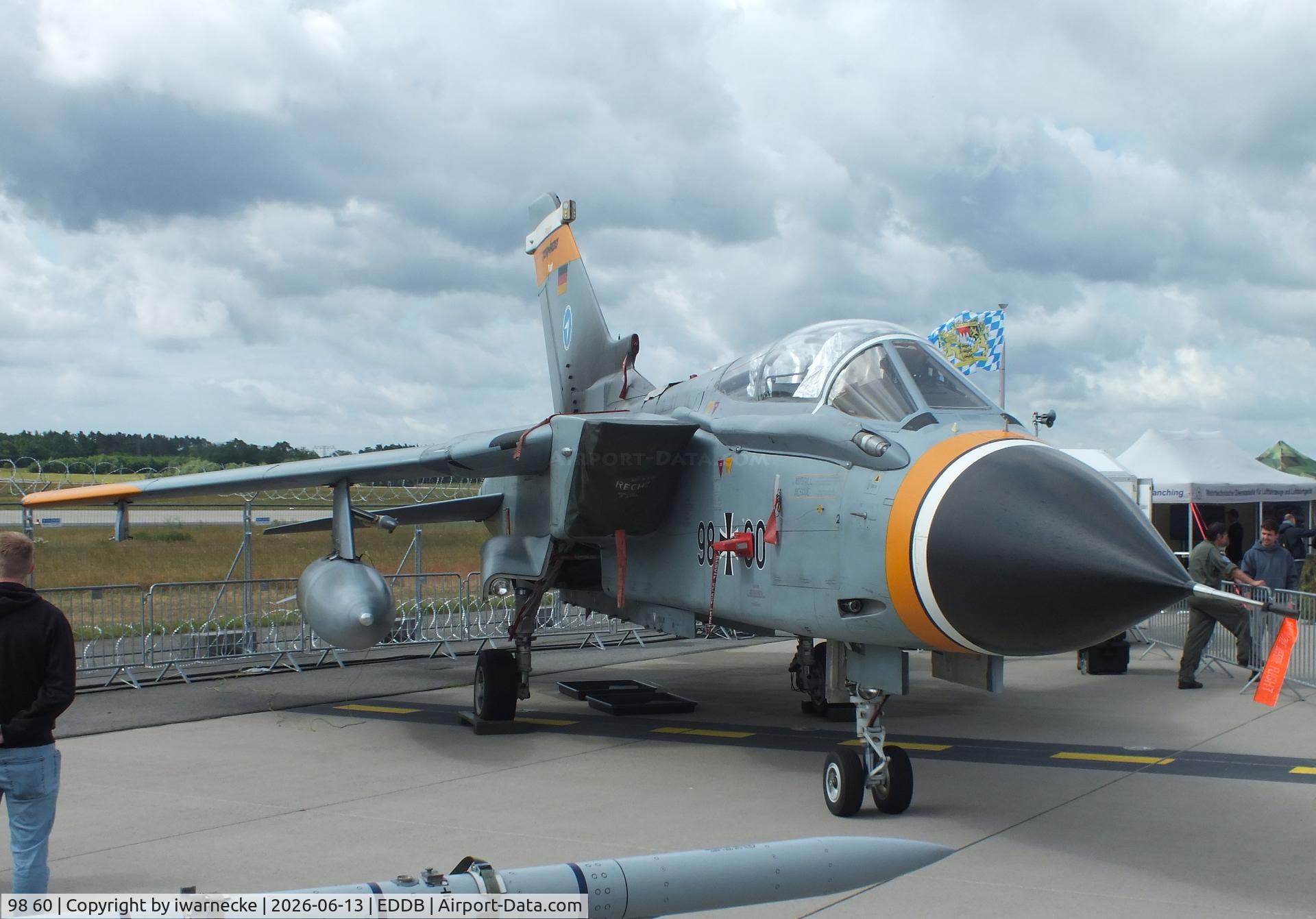 Aircraft 98 60, Panavia Tornado IDS, c/n 230/GS062/4089, Panavia Tornado IDS of the Luftwaffe WTD 61 (German Air Force Technical and Airworthiness Center) at ILA 2026, Berlin, at EDDB, photo by iwarnecke