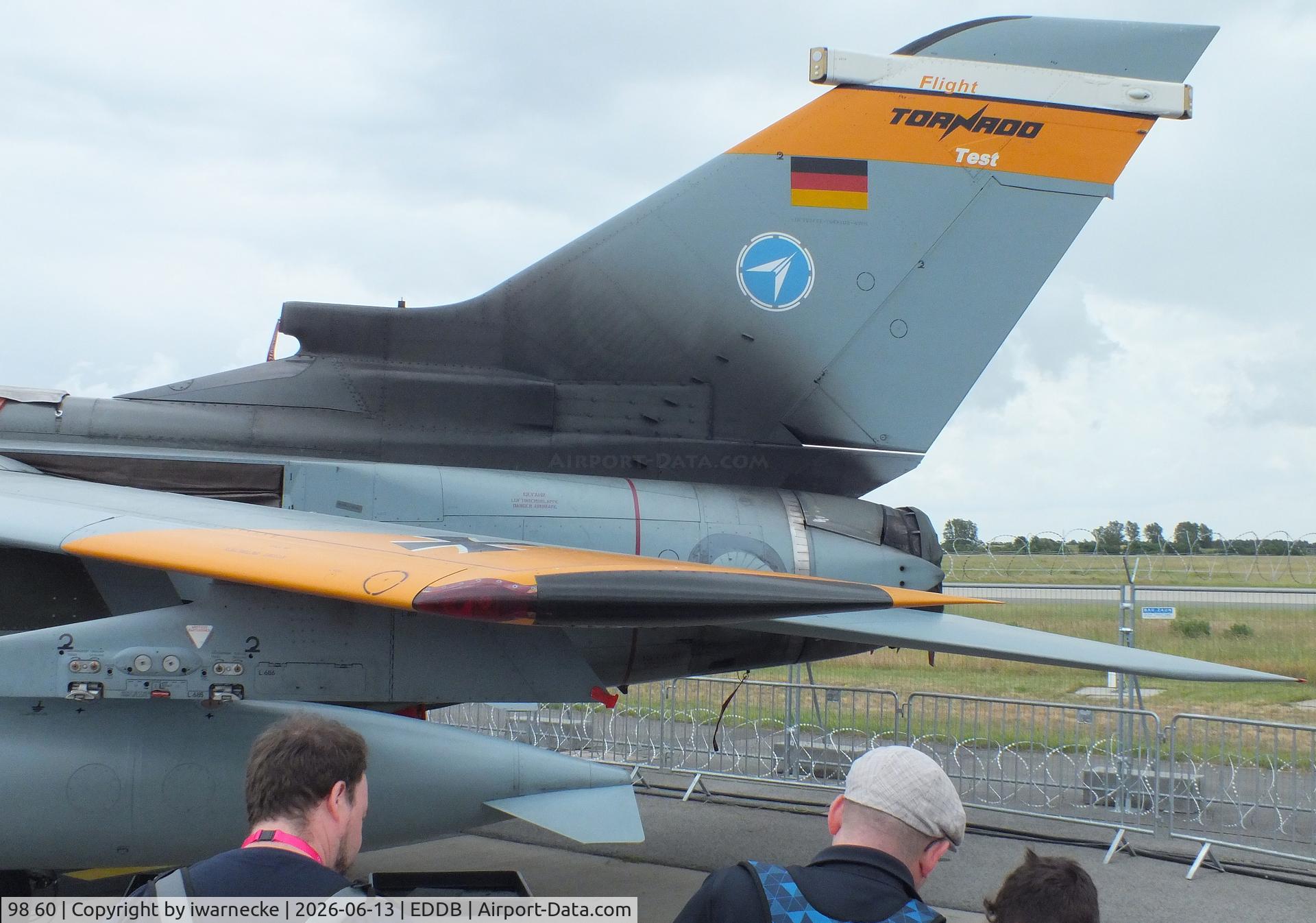 Aircraft 98 60, Panavia Tornado IDS, c/n 230/GS062/4089, Panavia Tornado IDS of the Luftwaffe WTD 61 (German Air Force Technical and Airworthiness Center) at ILA 2026, Berlin, at EDDB, photo by iwarnecke