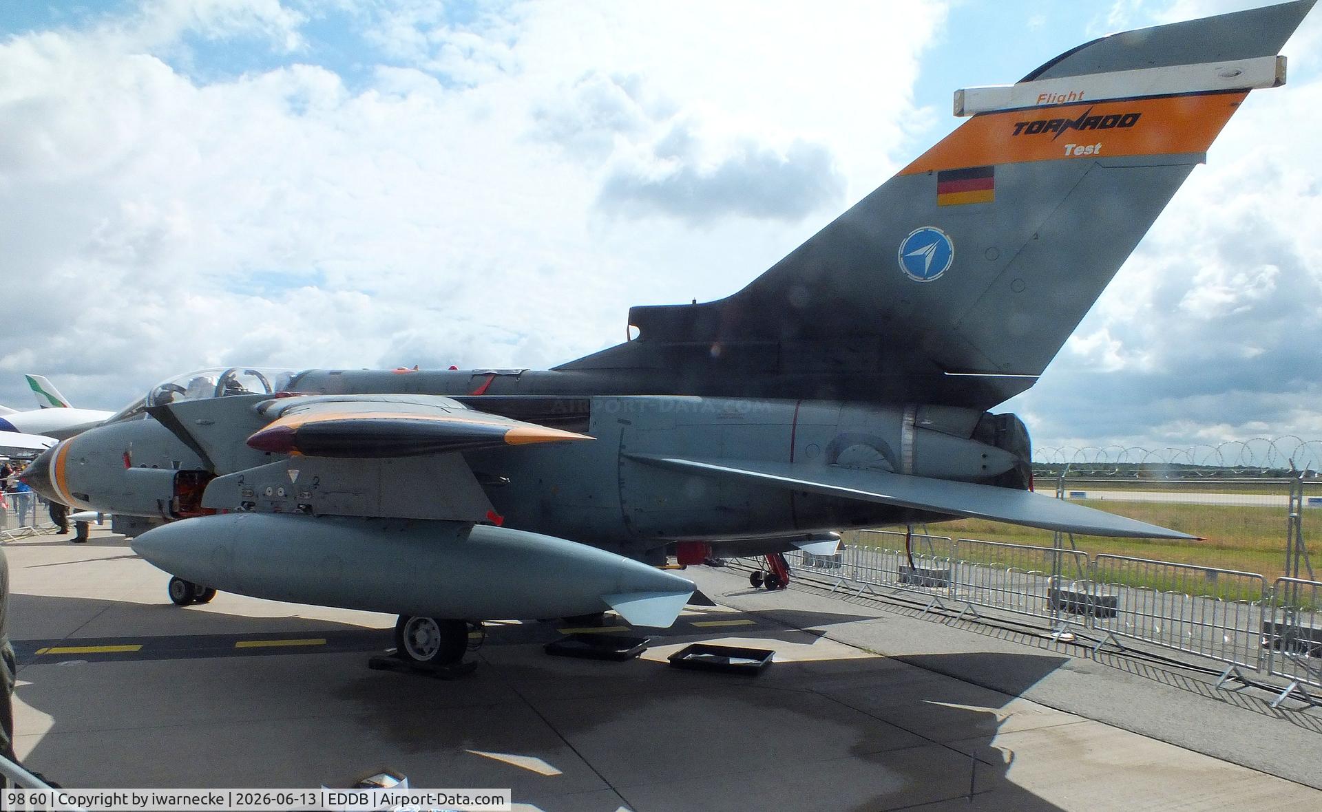 Aircraft 98 60, Panavia Tornado IDS, c/n 230/GS062/4089, Panavia Tornado IDS of the Luftwaffe WTD 61 (German Air Force Technical and Airworthiness Center) at ILA 2026, Berlin, at EDDB, photo by iwarnecke