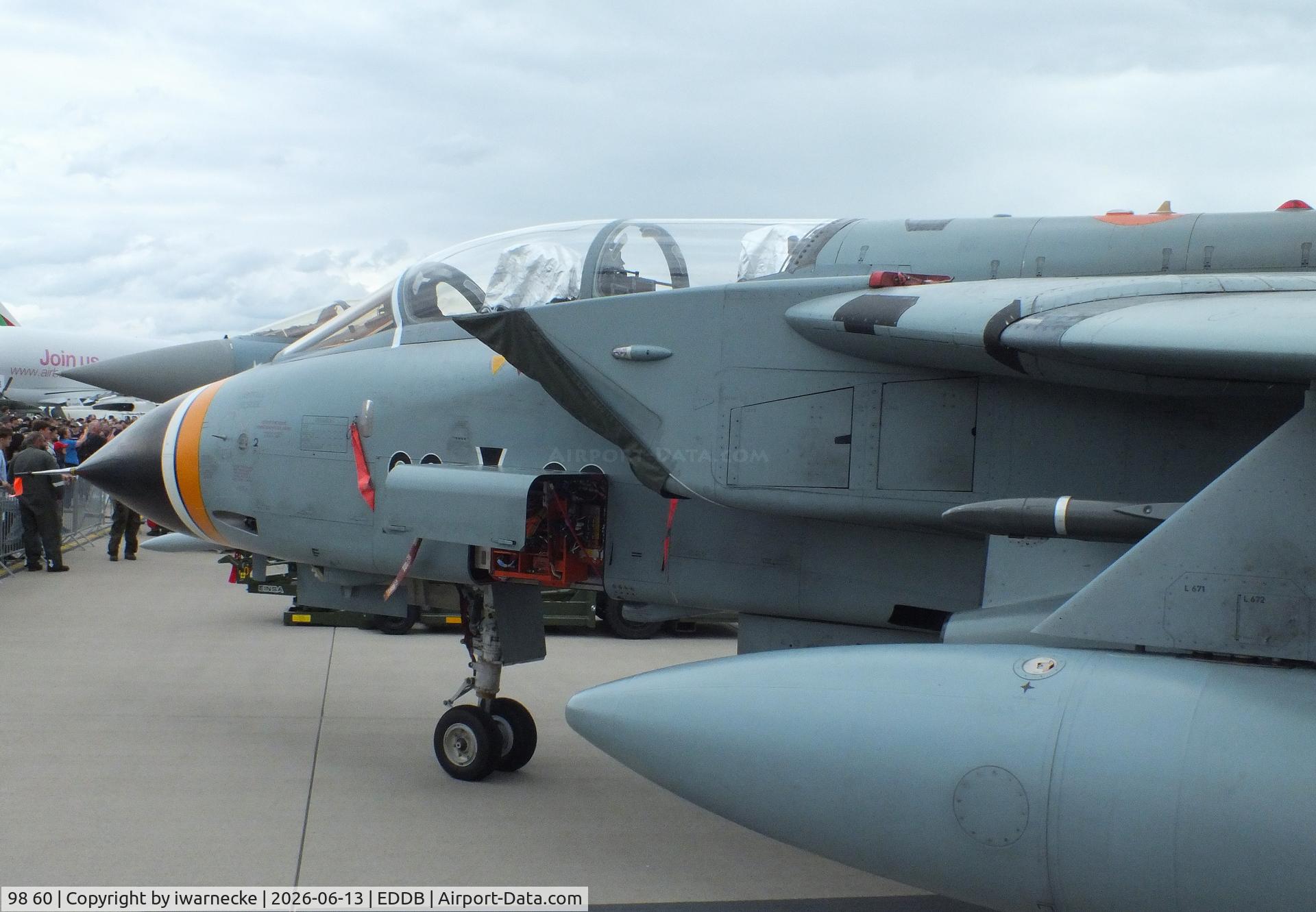 Aircraft 98 60, Panavia Tornado IDS, c/n 230/GS062/4089, Panavia Tornado IDS of the Luftwaffe WTD 61 (German Air Force Technical and Airworthiness Center) at ILA 2026, Berlin, at EDDB, photo by iwarnecke