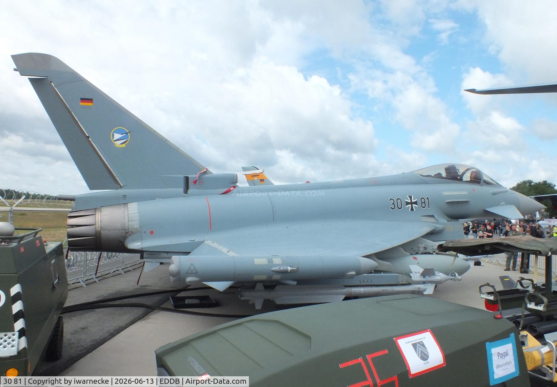 Aircraft 30 81, Eurofighter EF-2000 Typhoon S, c/n GS061, Eurofighter EF2000 of the Luftwaffe (German Air Force) at ILA 2026, Berlin, at EDDB, photo by iwarnecke