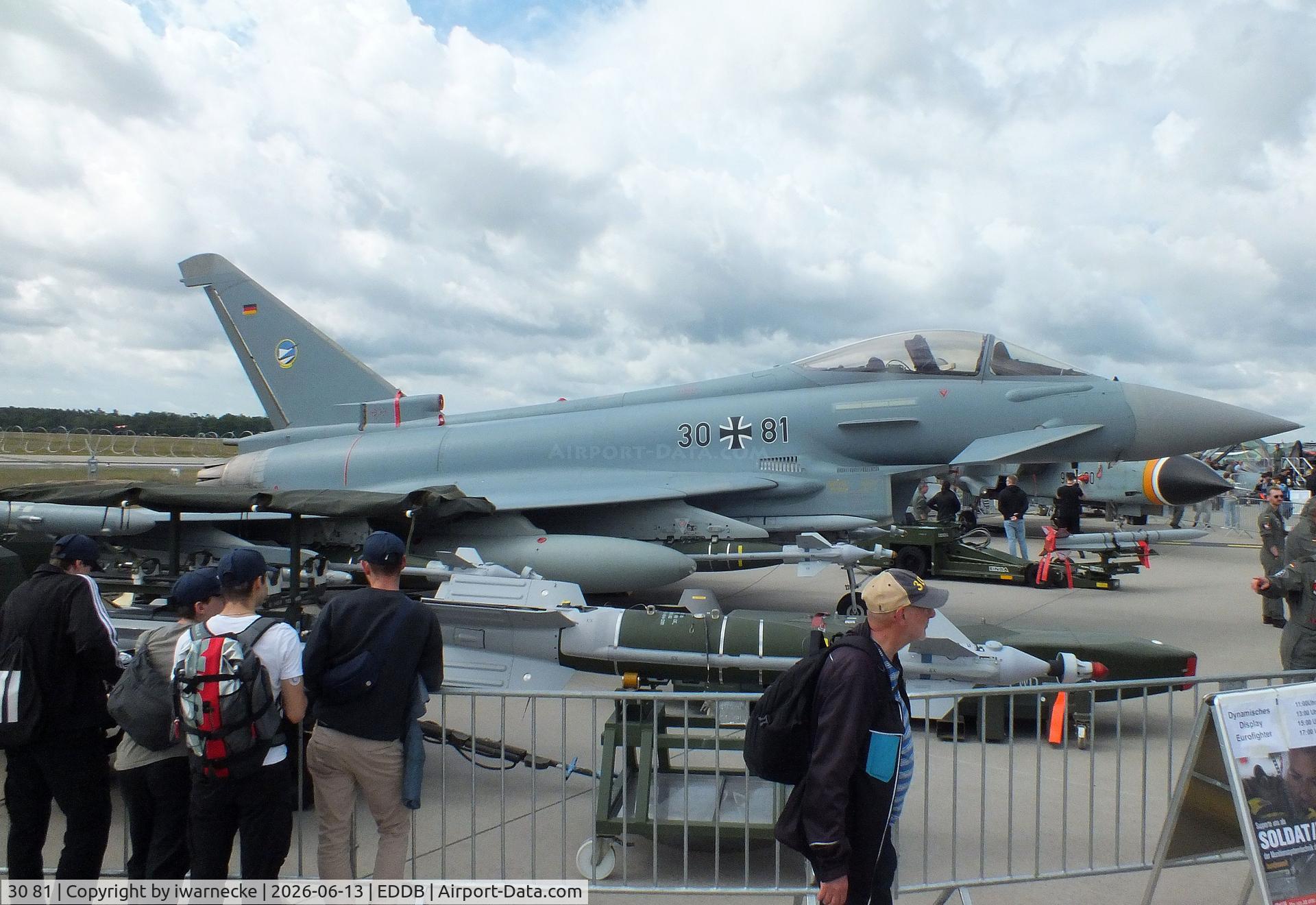 Aircraft 30 81, Eurofighter EF-2000 Typhoon S, c/n GS061, Eurofighter EF2000 of the Luftwaffe (German Air Force) at ILA 2026, Berlin, at EDDB, photo by iwarnecke