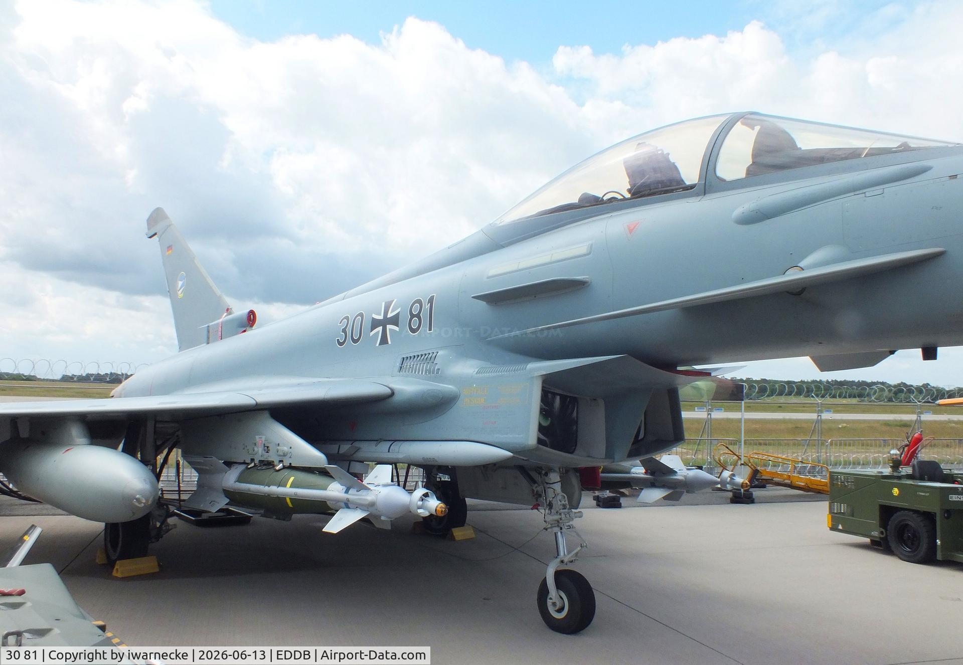 Aircraft 30 81, Eurofighter EF-2000 Typhoon S, c/n GS061, Eurofighter EF2000 of the Luftwaffe (German Air Force) at ILA 2026, Berlin, at EDDB, photo by iwarnecke