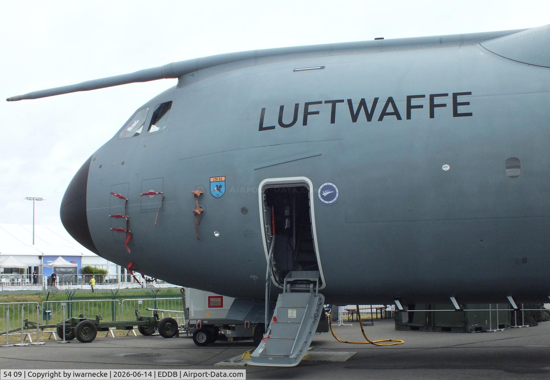 Aircraft 54 09, 2016 Airbus A400M Atlas, c/n 048, Airbus A400M Atlas of the Luftwaffe (German Air Force) in '70 Jahre Luftwaffe / 70 years of Luftwaffe' special colours at ILA 2026, Berlin, at EDDB, photo by iwarnecke