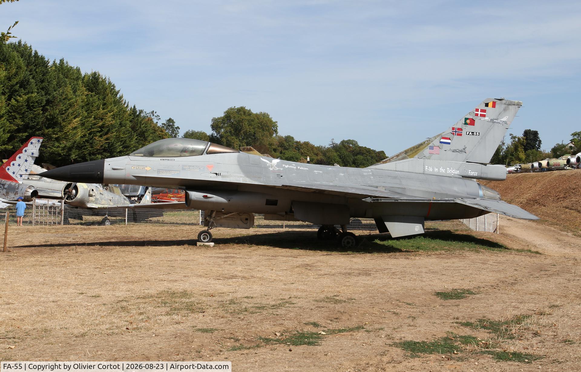 Aircraft FA-55, 1980 SABCA F-16AM Fighting Falcon, c/n 6H-55, Savigny in 2026, photo by Olivier Cortot