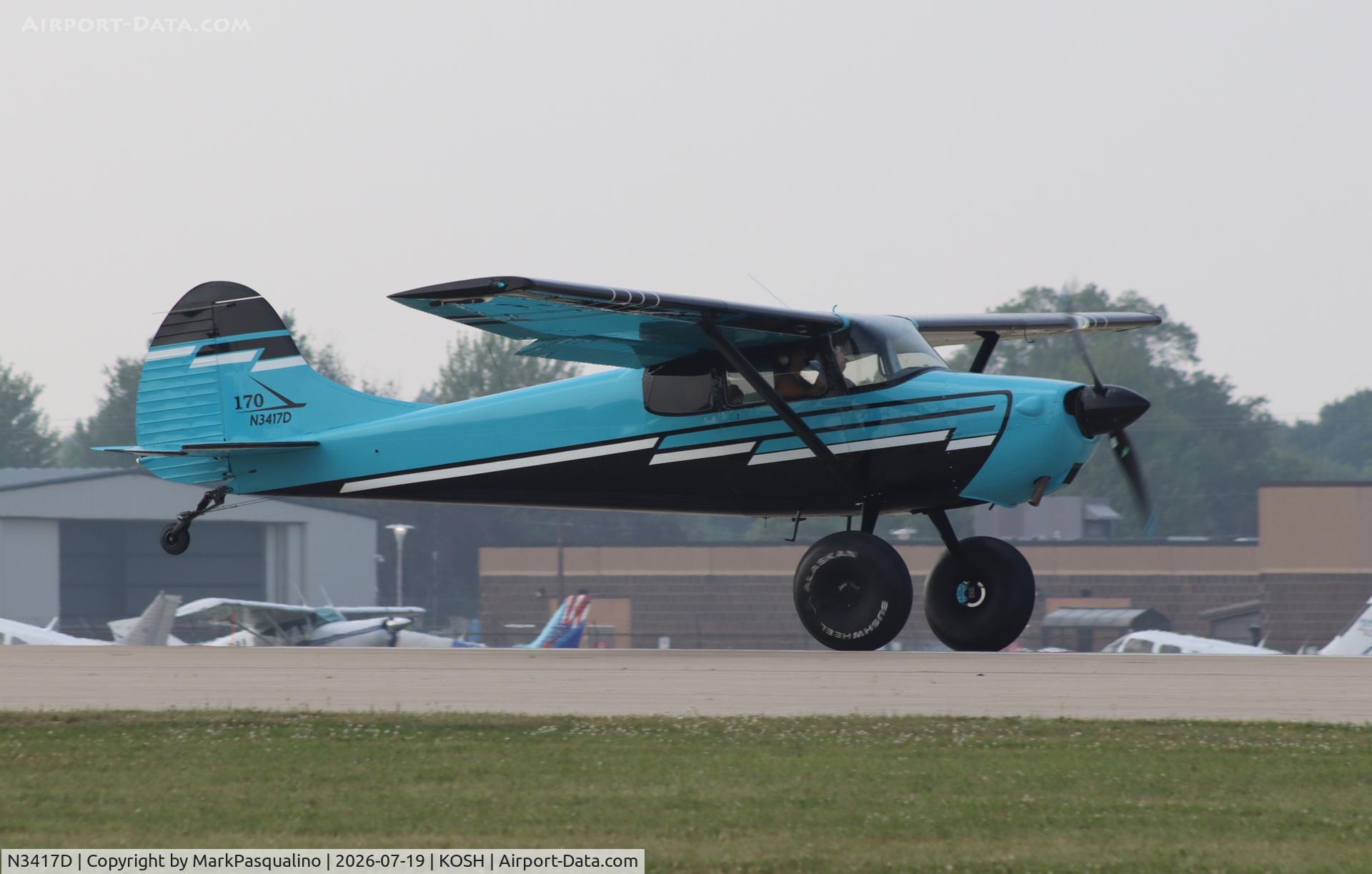 Aircraft N3417D, 1955 Cessna 170B, c/n 26960, Cessna 170B, at KOSH, photo by MarkPasqualino