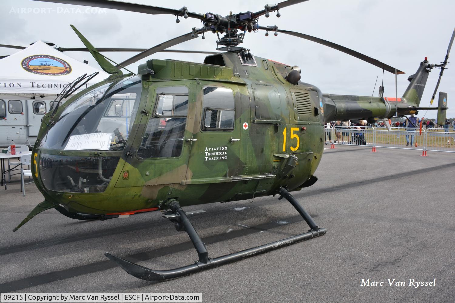 Aircraft 09215, MBB Hkp9A (Bo-105CB-3), c/n S-1765, At Malmen Air Base on 22-08-2026., at ESCF, photo by Marc Van Ryssel