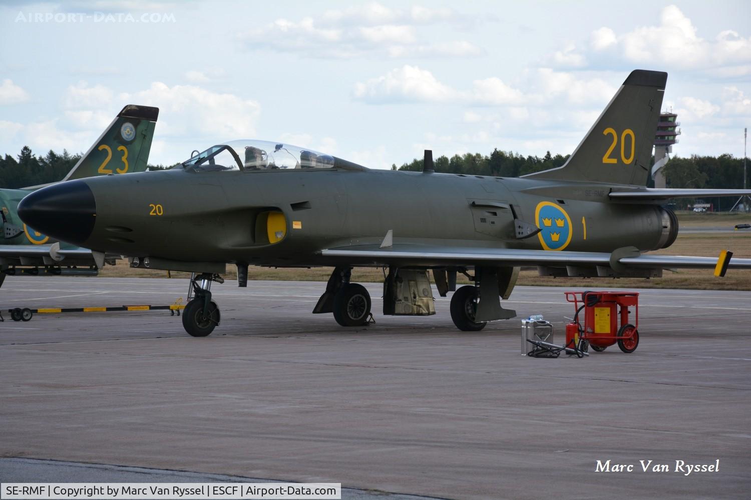 Aircraft SE-RMF, Saab J32D Lansen, c/n 32-620, At Malmen Air Base on 22-08-2026., at ESCF, photo by Marc Van Ryssel