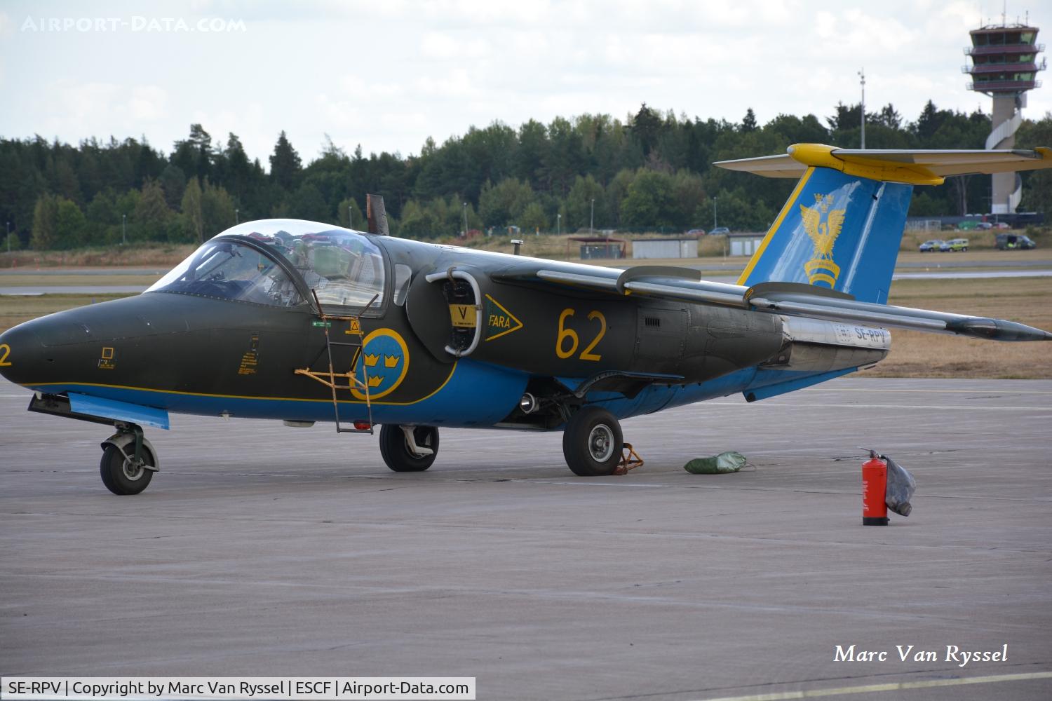 Aircraft SE-RPV, Saab Sk.60A, c/n 60062, At malmen Air Base on 22-08-2026., at ESCF, photo by Marc Van Ryssel