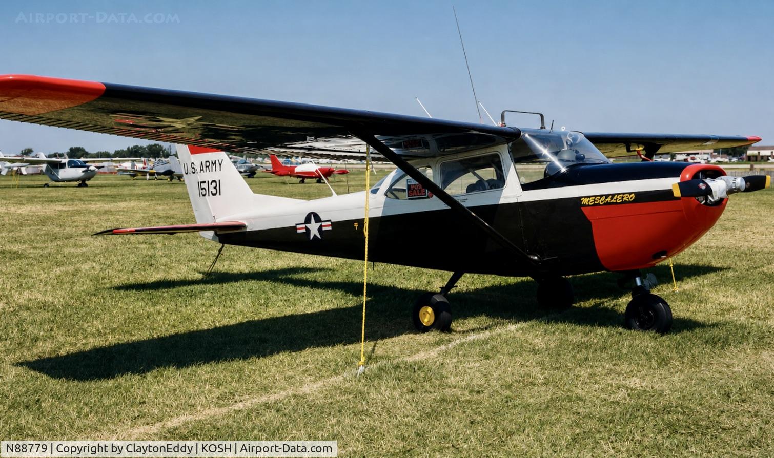 Aircraft N88779, 1967 Cessna T-41B Mescalero, c/n R172-0132, Oshkosh early 1990's, at KOSH, photo by ClaytonEddy