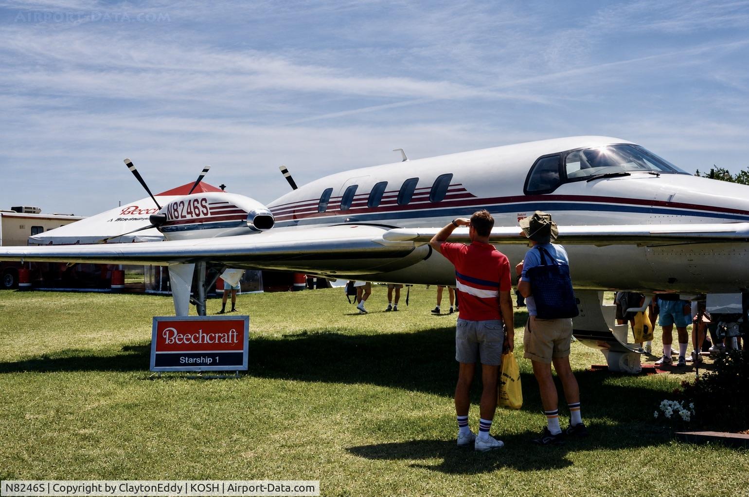 Aircraft N8246S, 1991 Beech 2000 Starship, c/n NC-18, Oshkosh early 1990's, at KOSH, photo by ClaytonEddy