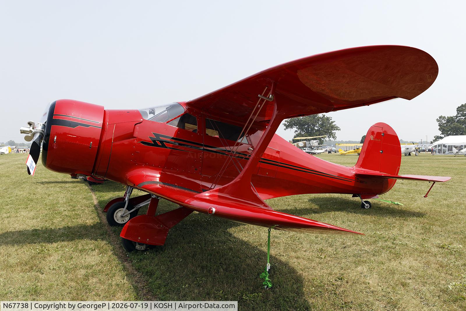 Aircraft N67738, 1944 Beech D17S Staggerwing, c/n 6914, Airventure 2026., at KOSH, photo by GeorgeP