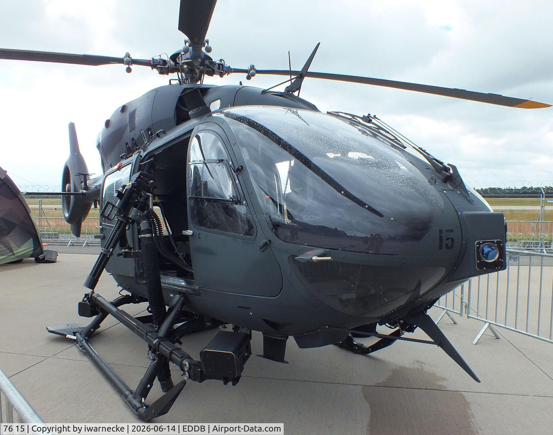 Aircraft 76 15, Airbus Helicopters H-145M (MBB-BK117 D2M), c/n 20139, Airbus Helicopters H145M LUH SOF of the Bundeswehr Spezialkräfte (german special operations forces) at ILA 2026, Berlin, at EDDB, photo by iwarnecke