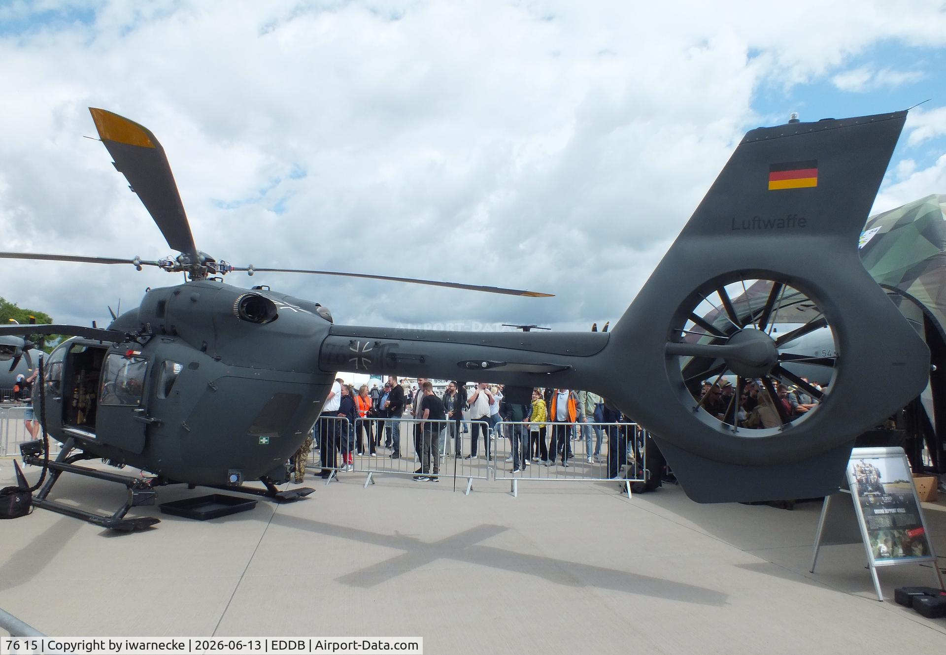 Aircraft 76 15, Airbus Helicopters H-145M (MBB-BK117 D2M), c/n 20139, Airbus Helicopters H145M LUH SOF of the Bundeswehr Spezialkräfte (german special operations forces) at ILA 2026, Berlin, at EDDB, photo by iwarnecke