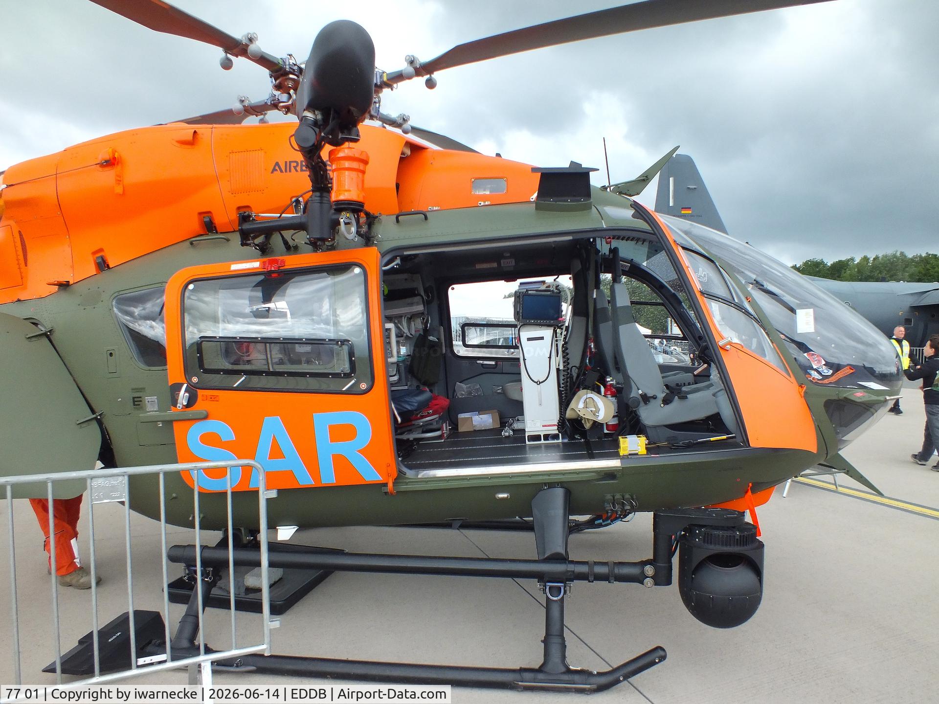 Aircraft 77 01, 2019 Airbus Helicopters H-145M (BK-117D-2), c/n 20268, Airbus Helicopters H145M LUH SAR of Heeresflieger (German army aviation) at the ILA 2026, Berlin, at EDDB, photo by iwarnecke