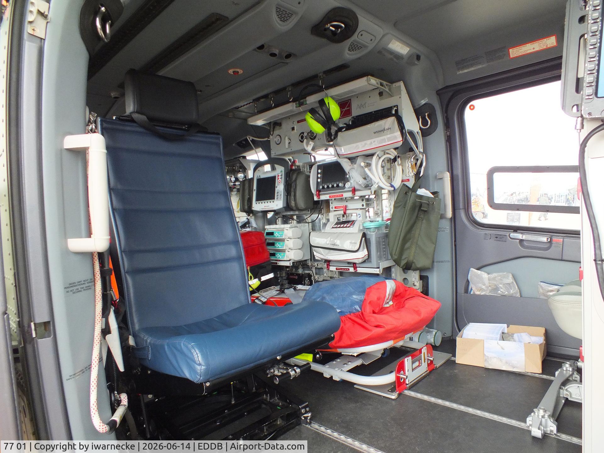 Aircraft 77 01, 2019 Airbus Helicopters H-145M (BK-117D-2), c/n 20268, Airbus Helicopters H145M LUH SAR of Heeresflieger (German army aviation) at the ILA 2026, Berlin #i, at EDDB, photo by iwarnecke