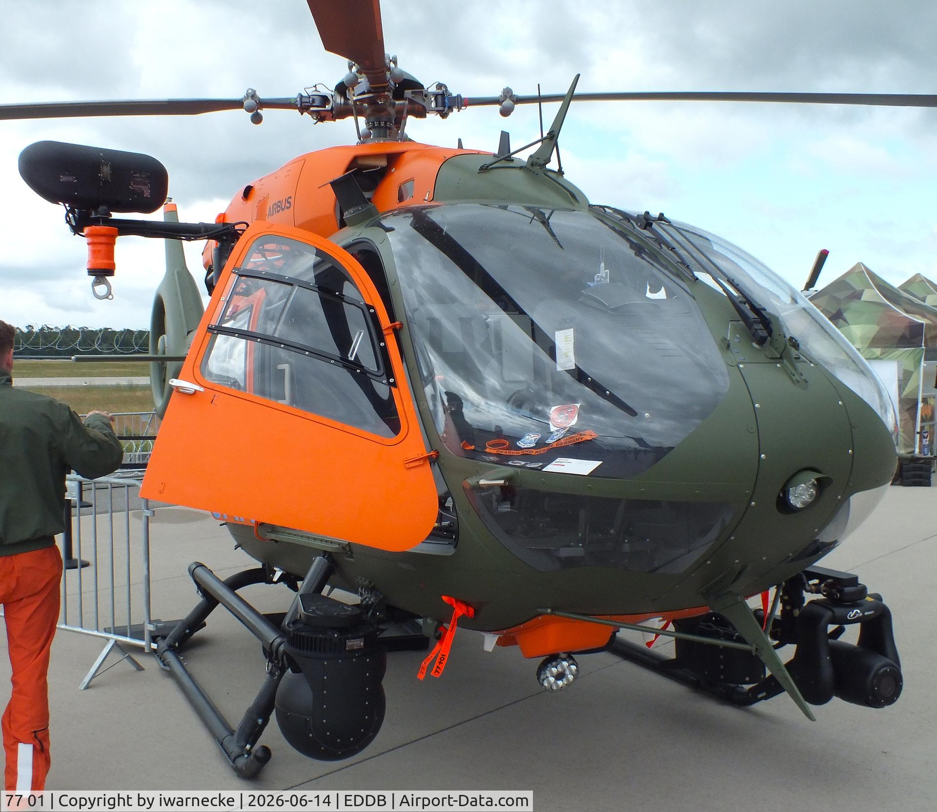 Aircraft 77 01, 2019 Airbus Helicopters H-145M (BK-117D-2), c/n 20268, Airbus Helicopters H145M LUH SAR of Heeresflieger (German army aviation) at the ILA 2026, Berlin, at EDDB, photo by iwarnecke