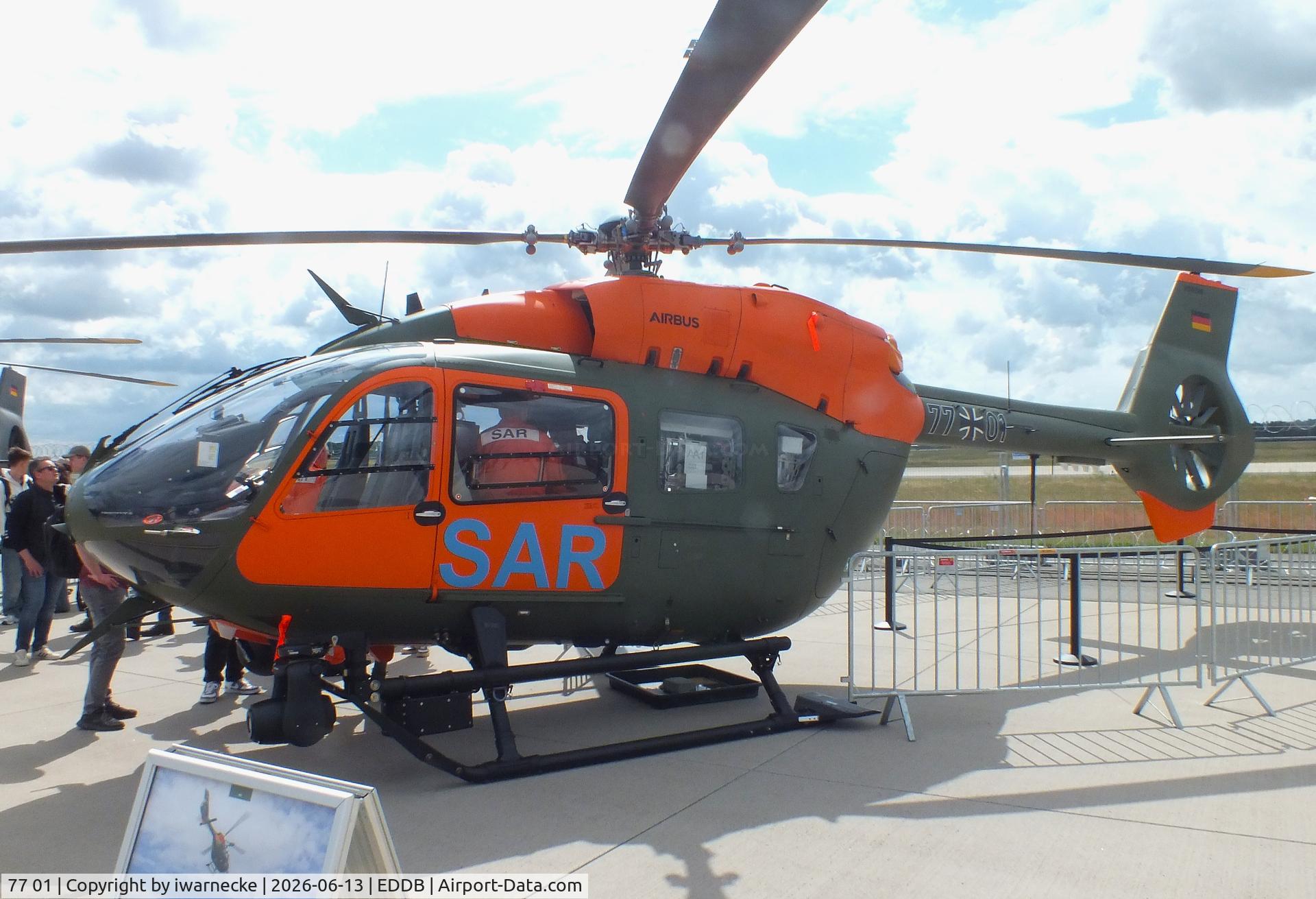 Aircraft 77 01, 2019 Airbus Helicopters H-145M (BK-117D-2), c/n 20268, Airbus Helicopters H145M LUH SAR of Heeresflieger (German army aviation) at the ILA 2026, Berlin, at EDDB, photo by iwarnecke