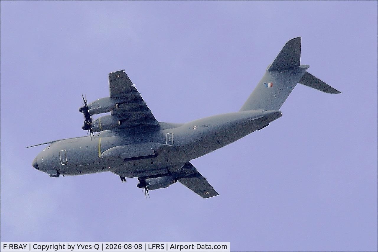 Aircraft F-RBAY, 2024 Arbus Military A400M, c/n 142, Airbus Military A400M, long approach rwy 21, Nantes-Atlantique airport (LFRS-NTE), at LFRS, photo by Yves-Q