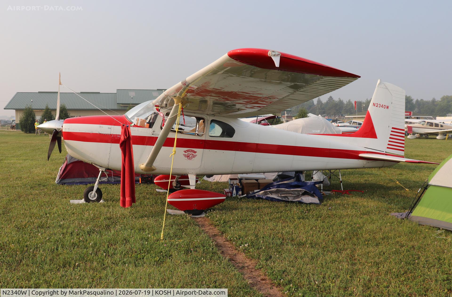 Aircraft N2340W, 1959 Cessna 182B Skylane, c/n 51743, Cessna 182B, at KOSH, photo by MarkPasqualino