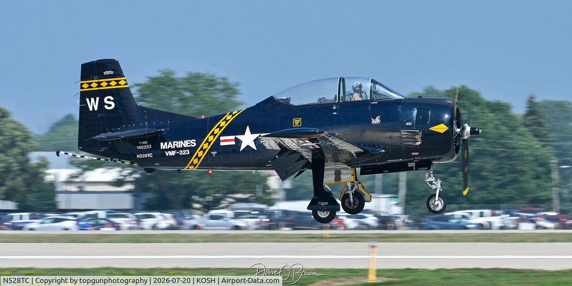Aircraft N528TC, 1957 North American T-28C Trojan, c/n 252-16, Oshkosh 26, at KOSH, photo by topgunphotography