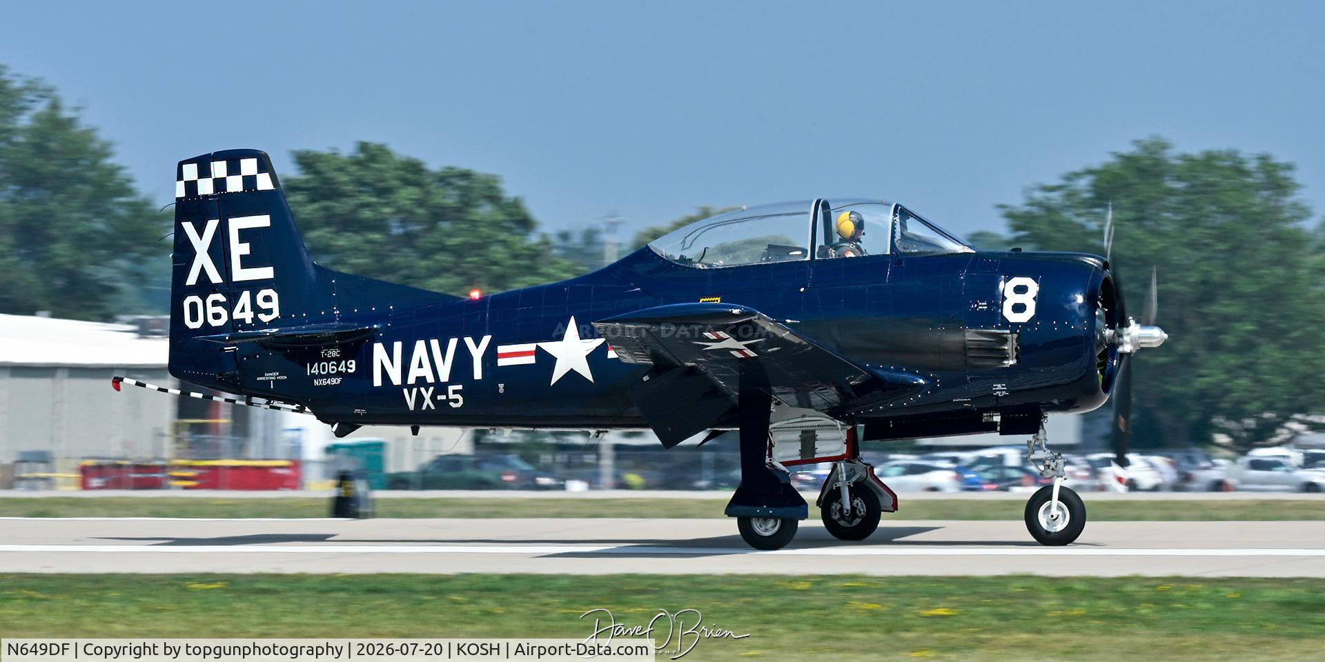 Aircraft N649DF, 1957 North American T-28C Trojan, c/n 226-226 (140649), Oshkosh 26, at KOSH, photo by topgunphotography
