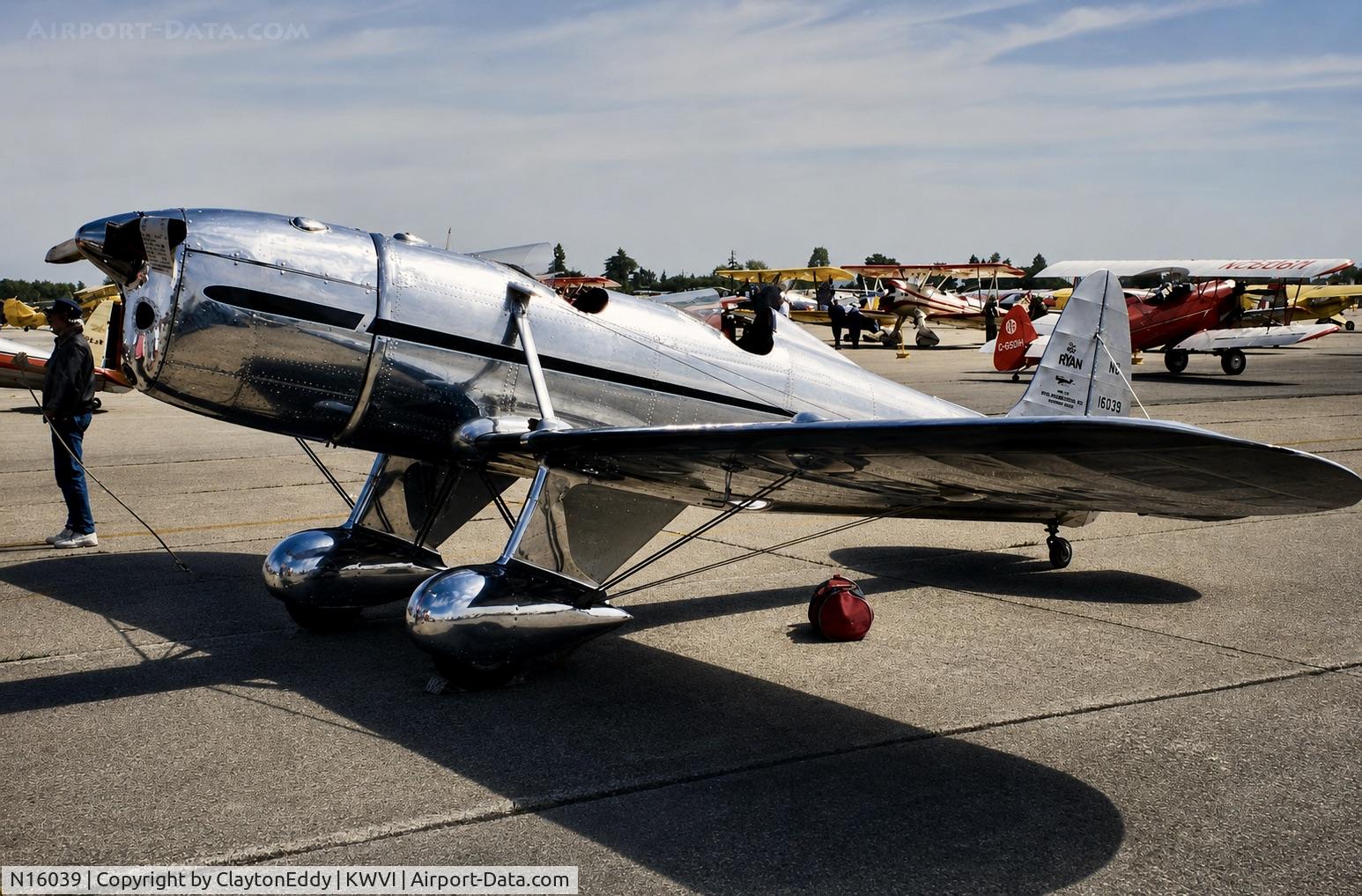 Aircraft N16039, 1936 Ryan Aeronautical ST-A, c/n 128, Watsonville airshow in California 1995, at KWVI, photo by ClaytonEddy