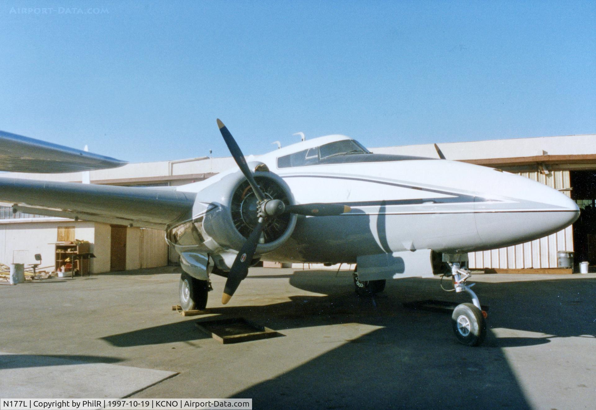 Aircraft N177L, 1949 Lockheed 18-56 Lodestar, c/n 2178, N177L Howard 250 Planes of Fame Chino, at KCNO, photo by PhilR
