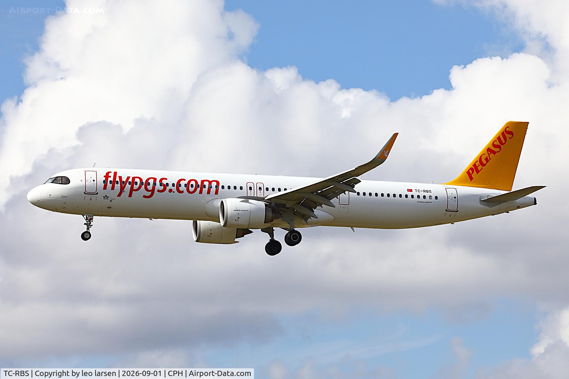 Aircraft TC-RBS, 2022 Airbus A321-251NX, c/n 10953, Copenhagen 1.9.2026, at CPH, photo by leo larsen