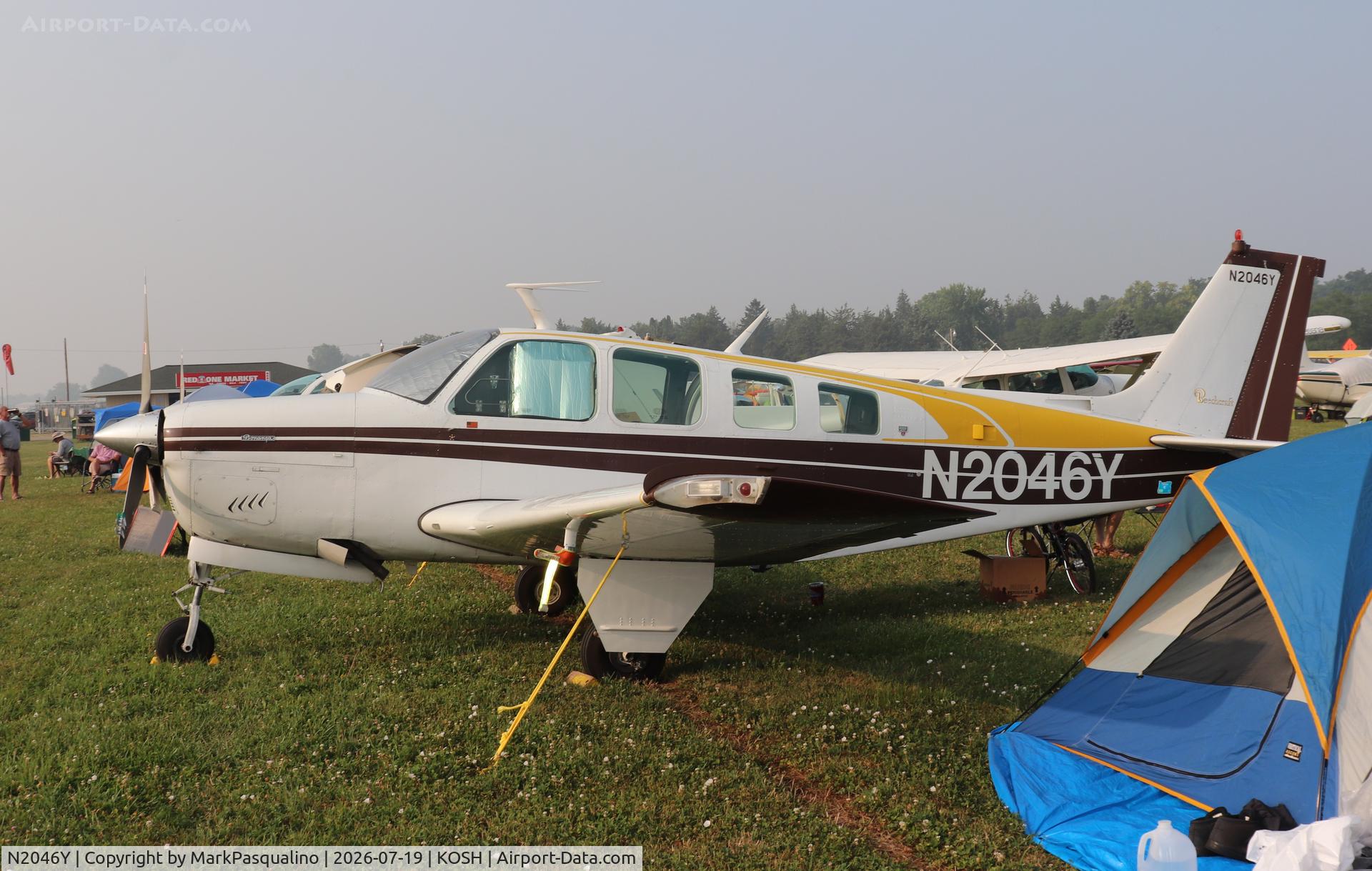 Aircraft N2046Y, 1978 Beech A36 Bonanza 36, c/n E-1395, Beech A36, at KOSH, photo by MarkPasqualino