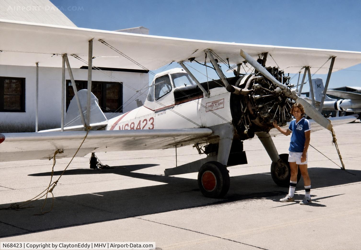 Aircraft N68423, 1943 Boeing A75N1(PT17), c/n 75-7475, Mojave airport late 1970's?, at MHV, photo by ClaytonEddy