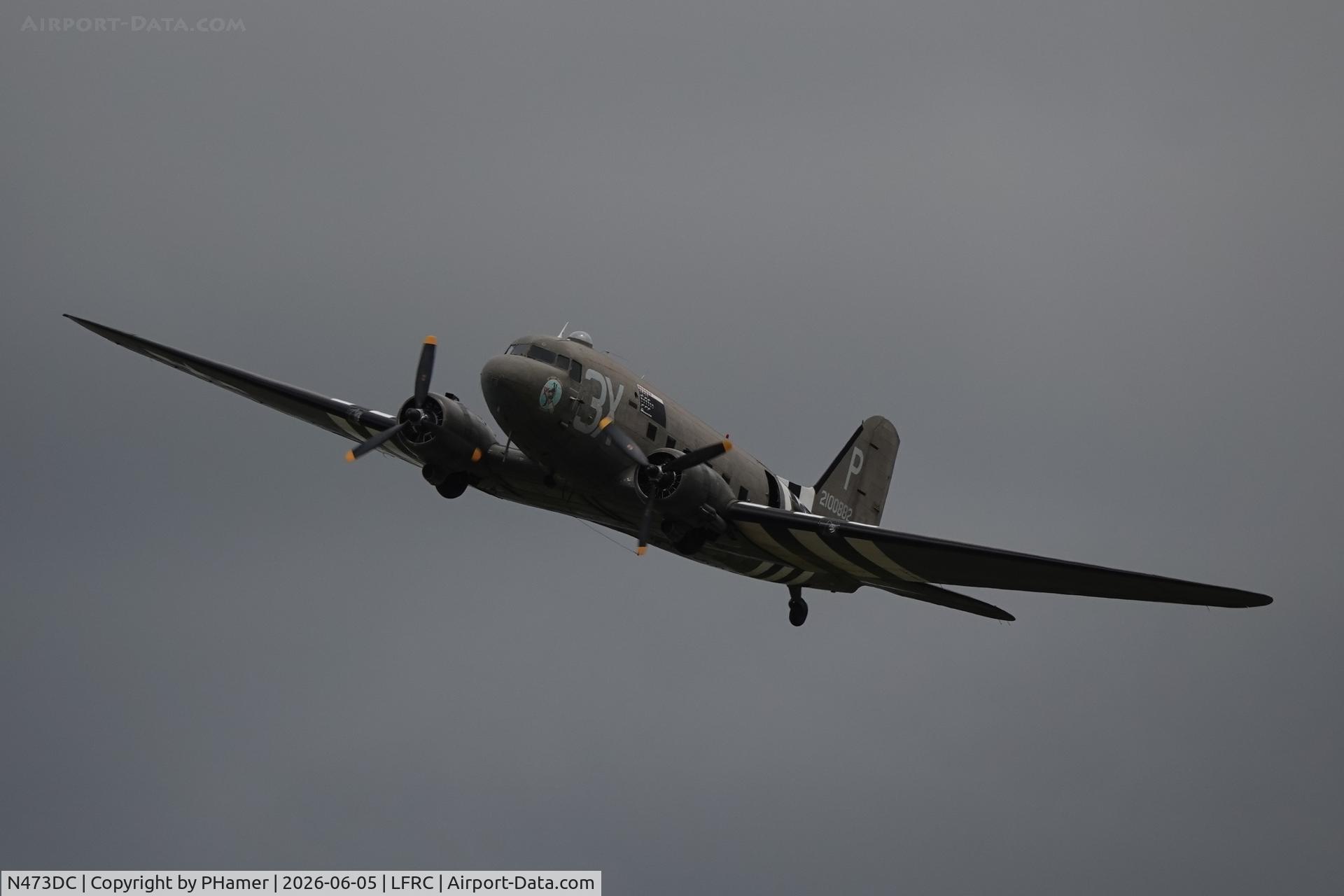 Aircraft N473DC, 1942 Douglas DC3C (C-47A), c/n 19345, 82nd Anniversary of D-Day, at LFRC, photo by PHamer