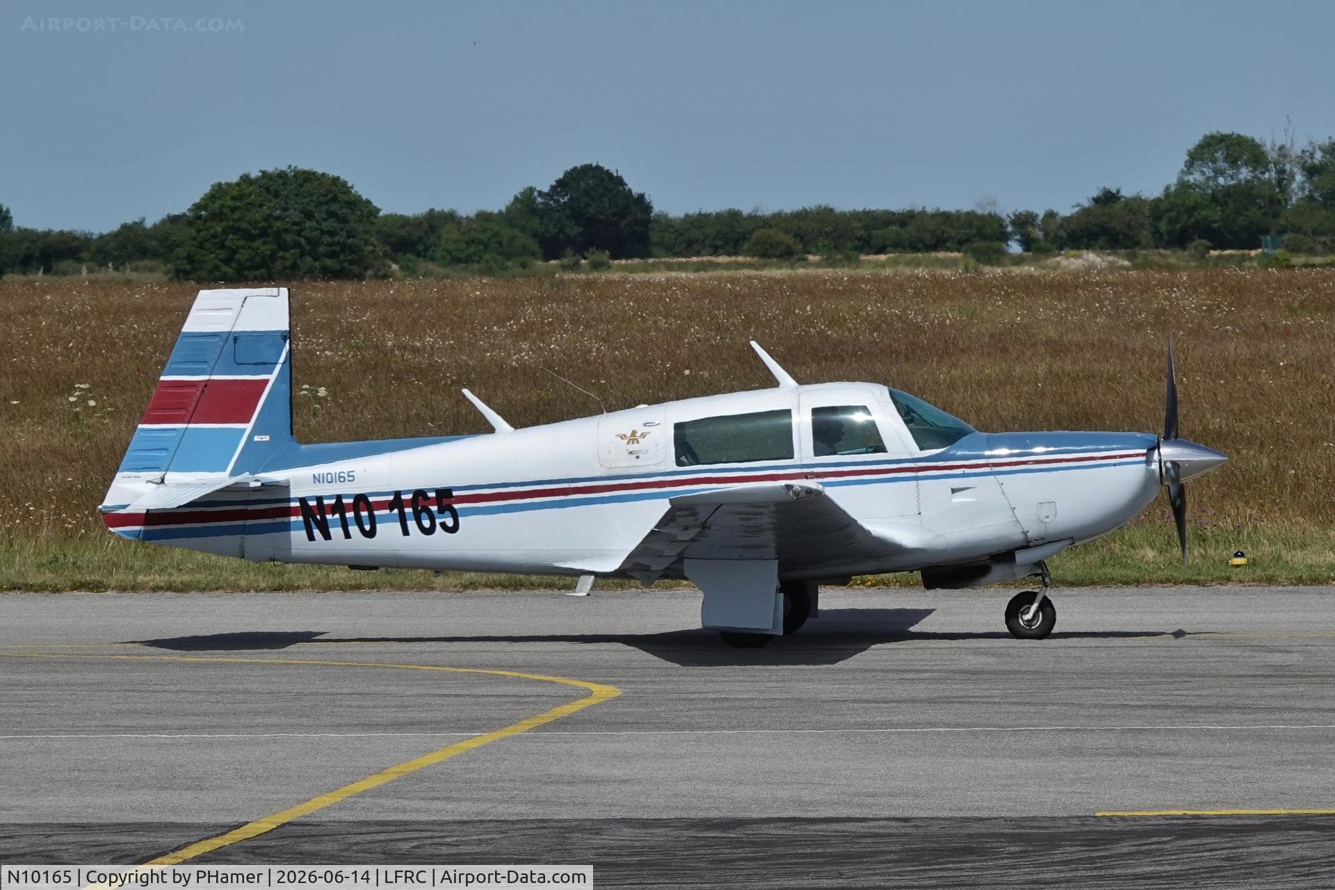 Aircraft N10165, 1981 Mooney M20K, c/n 25-0562, Cherbourg, at LFRC, photo by PHamer