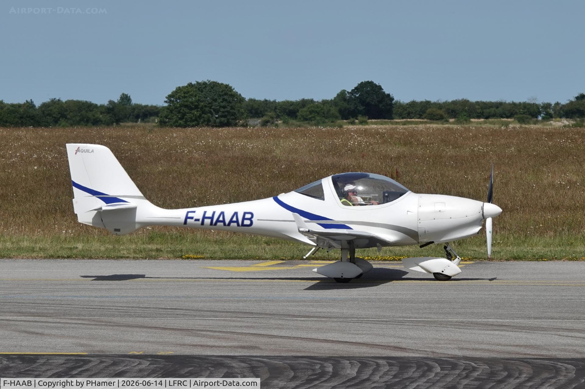 Aircraft F-HAAB, Aquila A210 (AT01), c/n AT01-132, Cherbourg, at LFRC, photo by PHamer