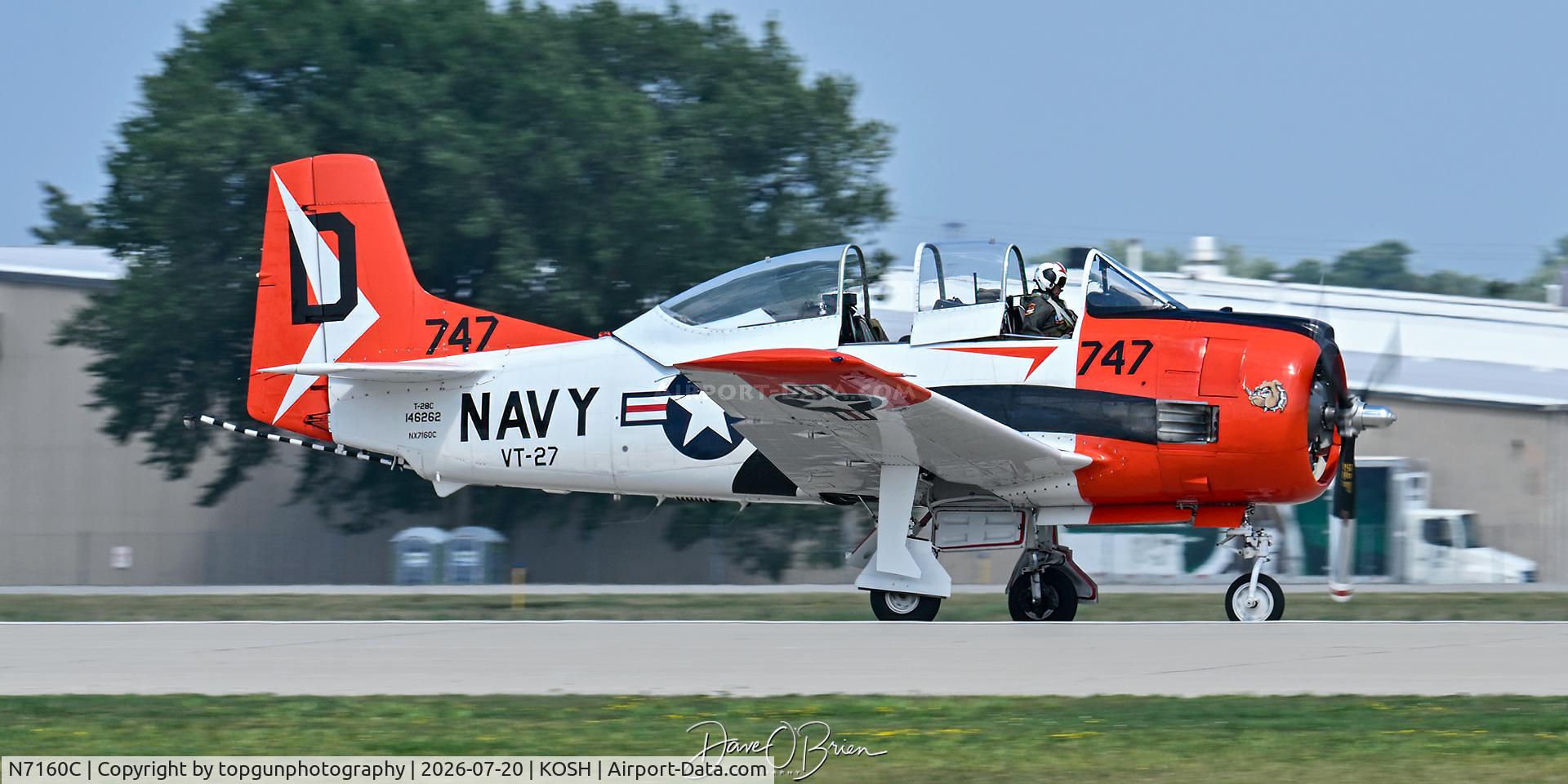 Aircraft N7160C, 1992 North American T-28C Trojan Trojan, c/n 252-25, Oshkosh 26, at KOSH, photo by topgunphotography