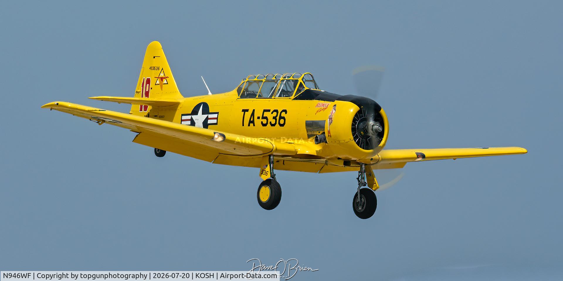 Aircraft N946WF, 1941 North American T-6G Texan, c/n 168-680, Oshkosh 26, at KOSH, photo by topgunphotography