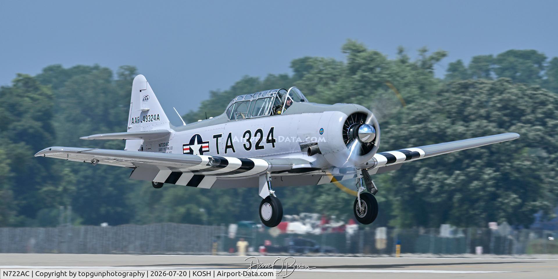 Aircraft N722AC, North American AT-6G Texan, c/n 168-346 (49-3242), Oshkosh 26, at KOSH, photo by topgunphotography