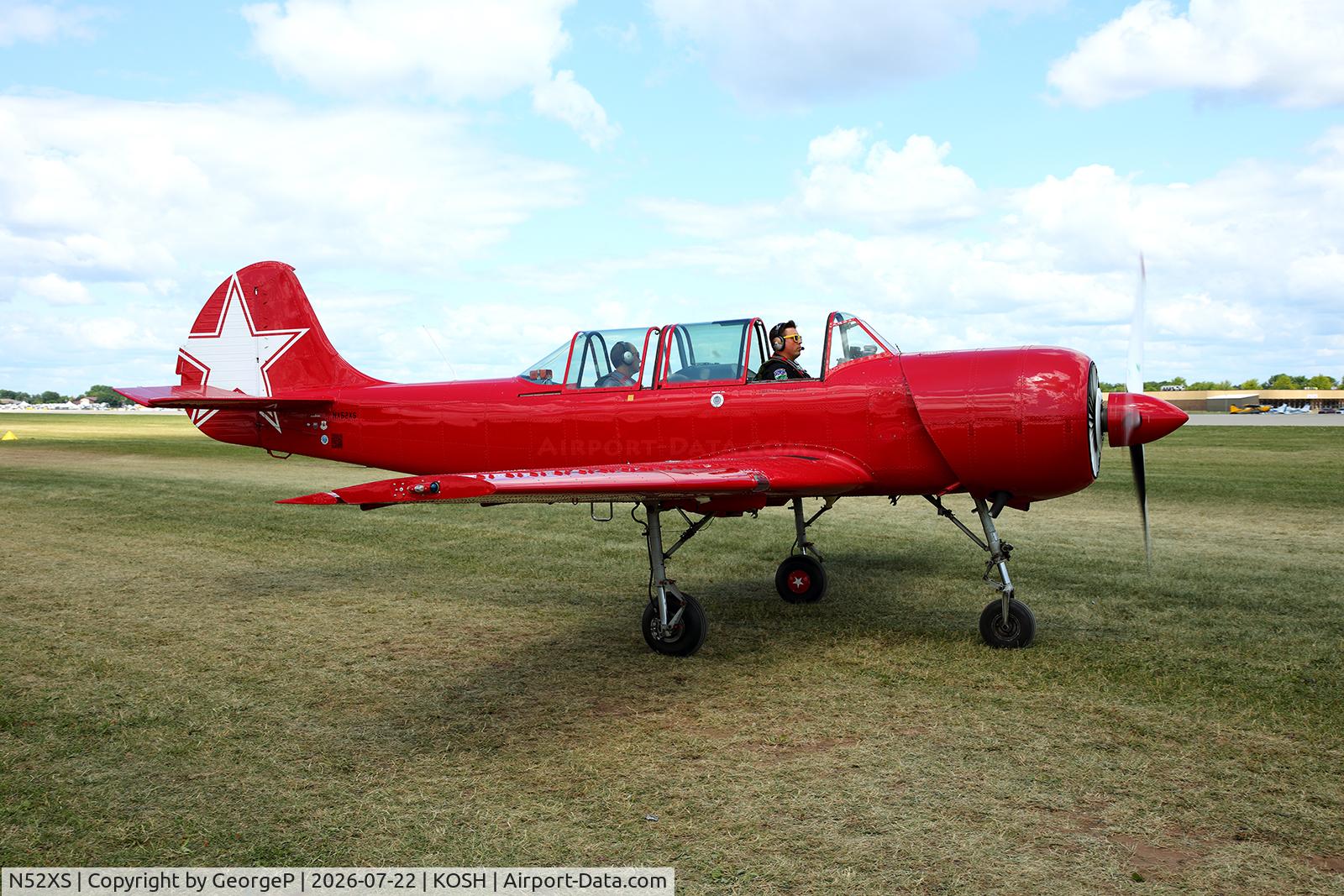 Aircraft N52XS, Yakovlev (Aerostar) Yak-52W, c/n 9912203, Airventure 2026., at KOSH, photo by GeorgeP