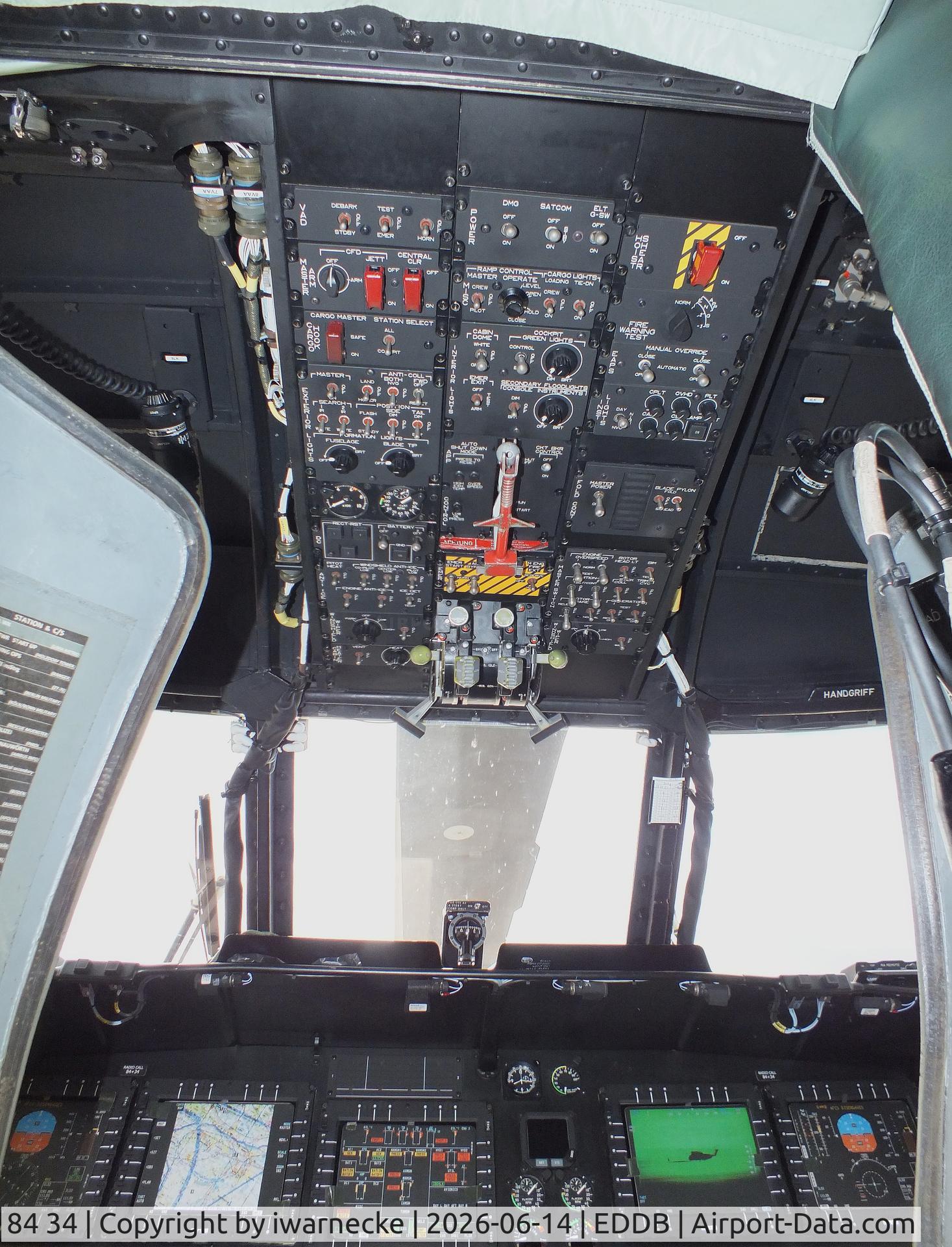 Aircraft 84 34, Sikorsky (VFW-Fokker) CH-53GS, c/n V65-032, Sikorsky (VFW-Fokker) CH-53GS of the Luftwaffe (German Air Force) in '70 Jahre Luftwaffe / 70 years of Luftwaffe' special colours at ILA 2026, Berlin #c, at EDDB, photo by iwarnecke