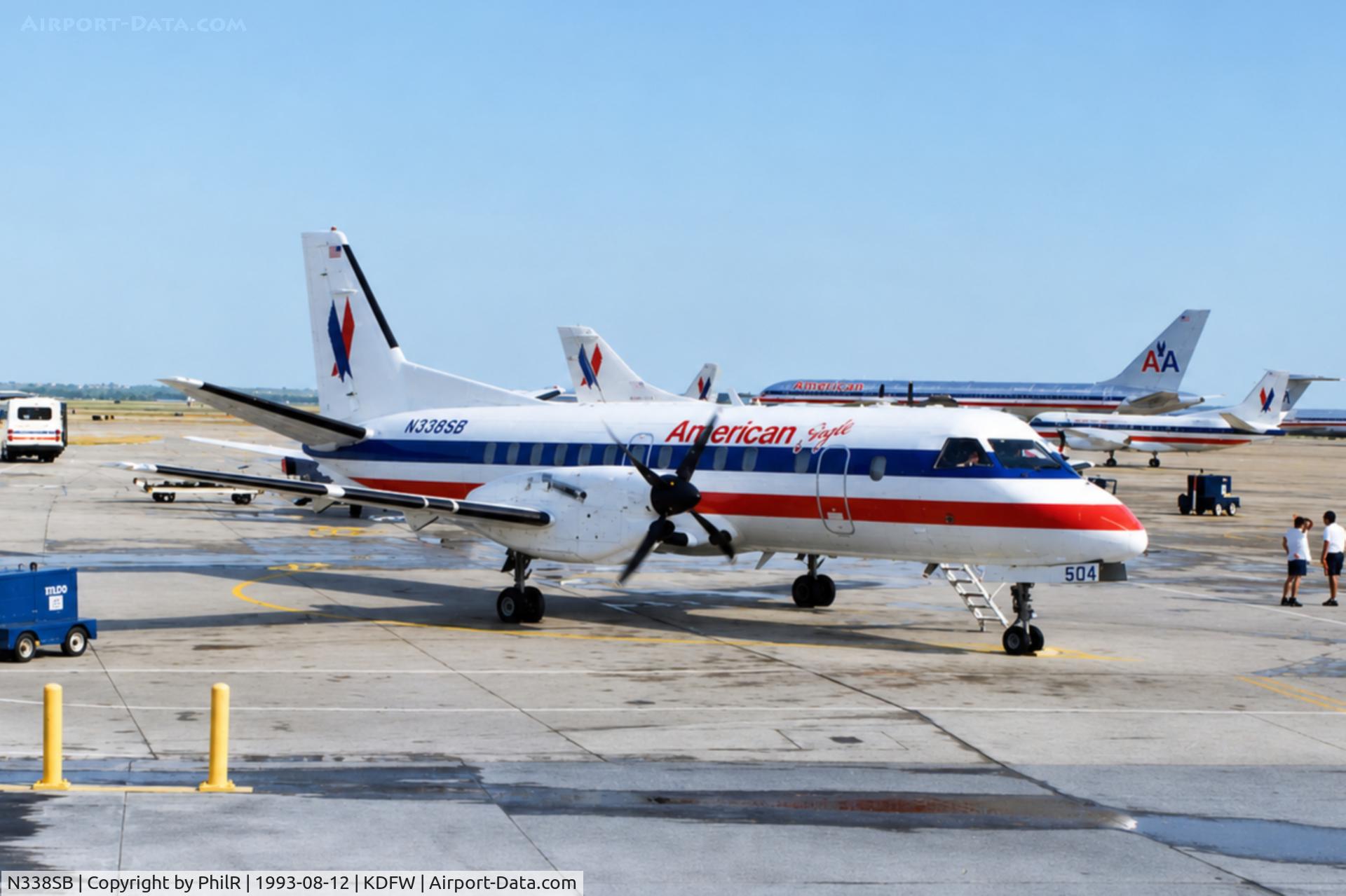 Aircraft N338SB, 1993 SAAB 340, c/n 338, N338SB SAAB340 American Eagle DFW, at KDFW, photo by PhilR