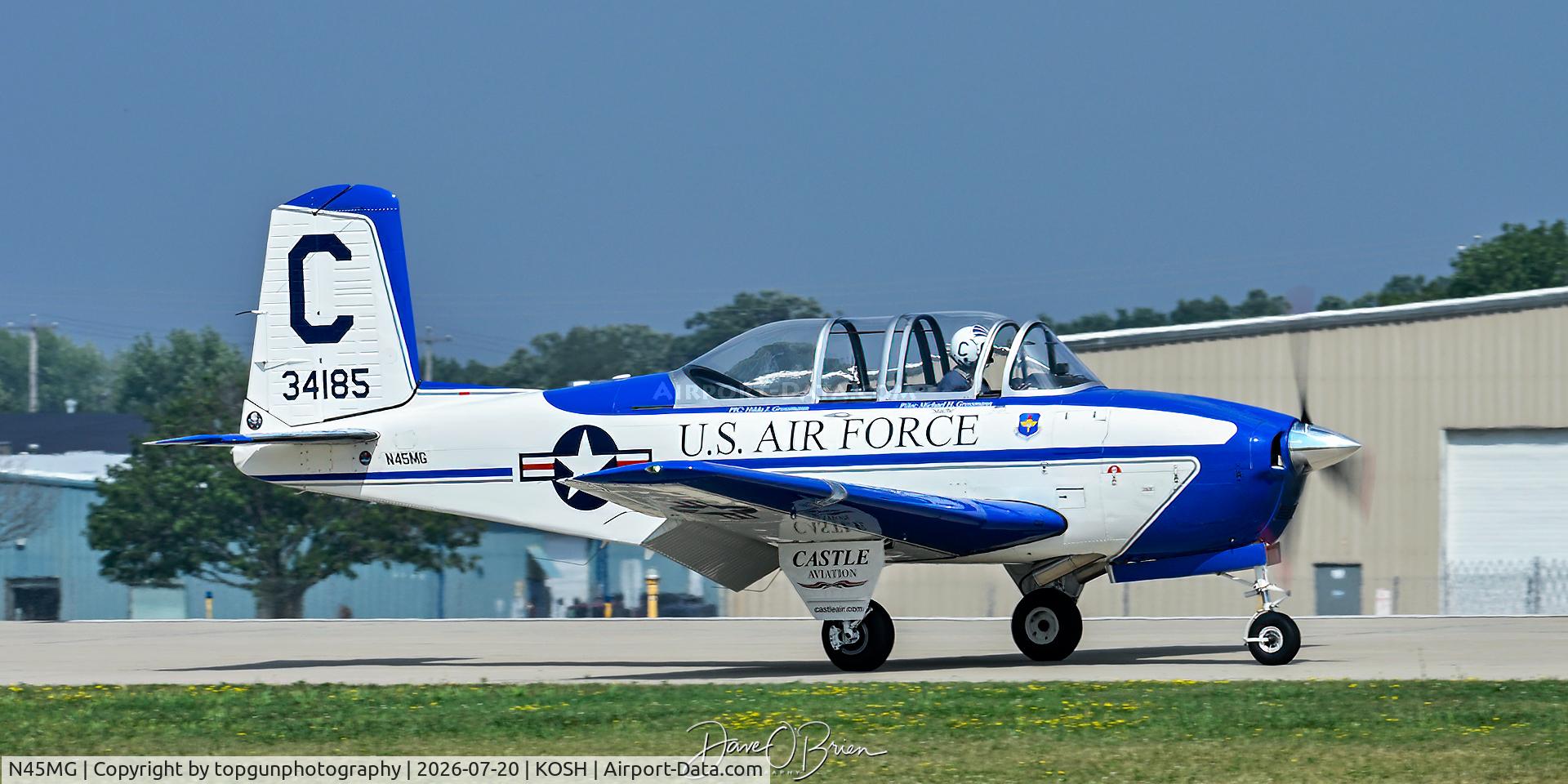 Aircraft N45MG, Beech T-34A (A45) Mentor, c/n G-285, Oshkosh 26, at KOSH, photo by topgunphotography