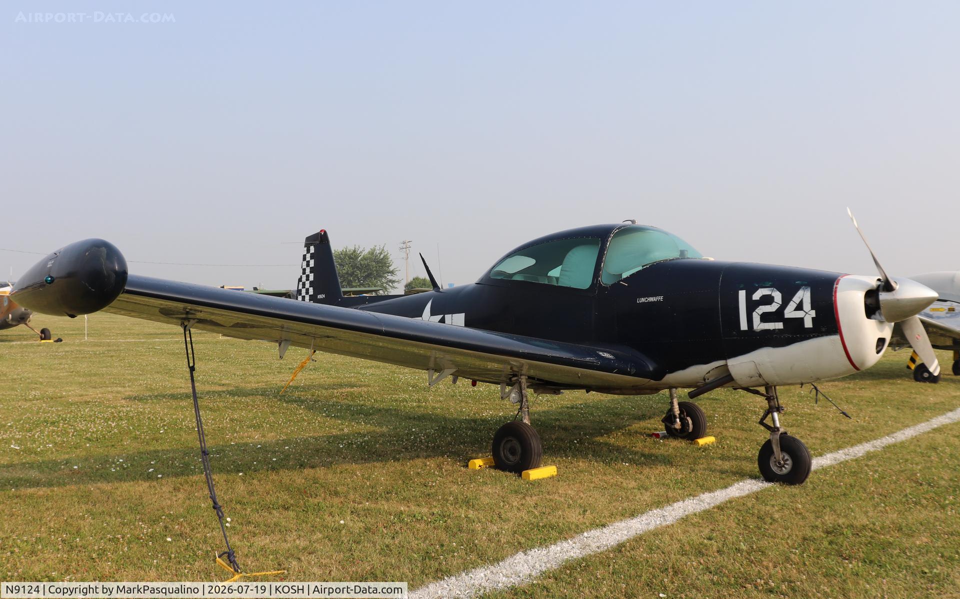 Aircraft N9124, 1948 Ryan Navion A, c/n NAV-4-1189, Ryan Navion A, at KOSH, photo by MarkPasqualino