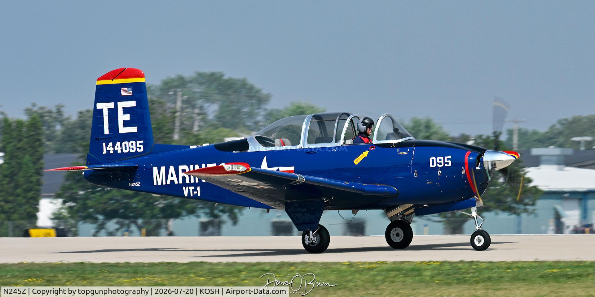 Aircraft N245Z, 1957 Beech T-34B, c/n 144095, Oshkosh 26, at KOSH, photo by topgunphotography